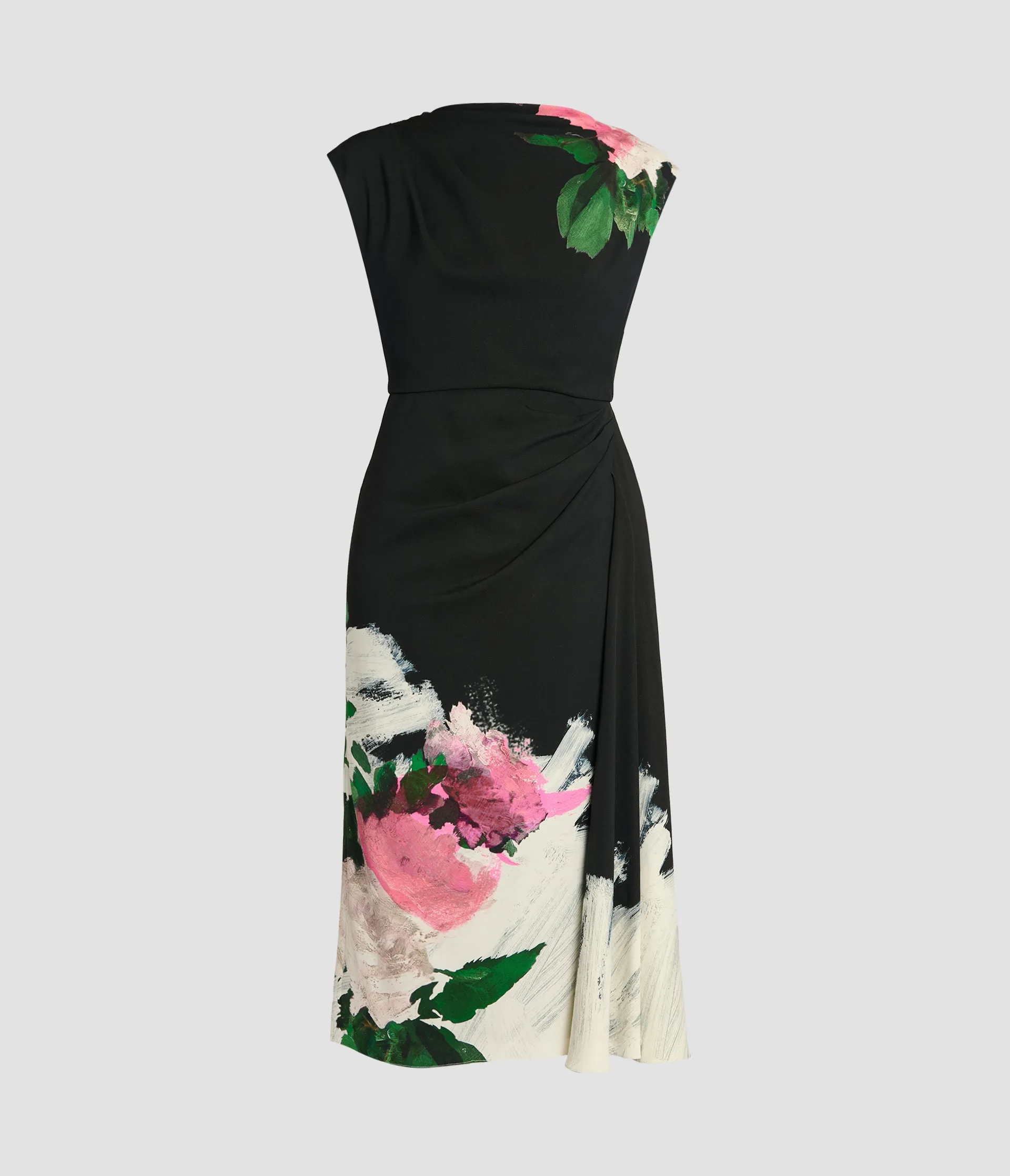 Floral Print Draped Midi Dress sold by ERDEM