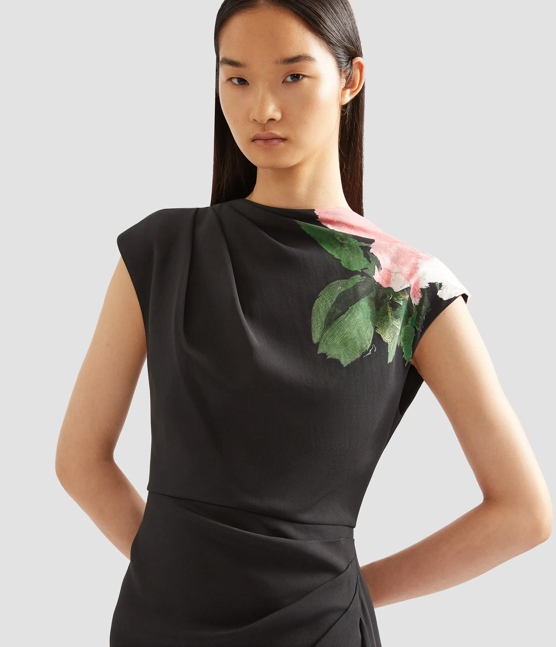 Floral Print Draped Midi Dress sold by ERDEM product image thumbnail 5