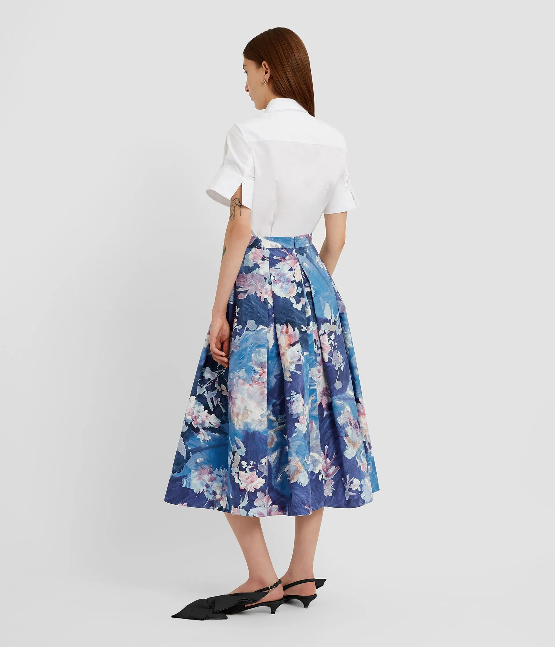 Floral Print Full Midi Skirt sold by ERDEM product image thumbnail 3