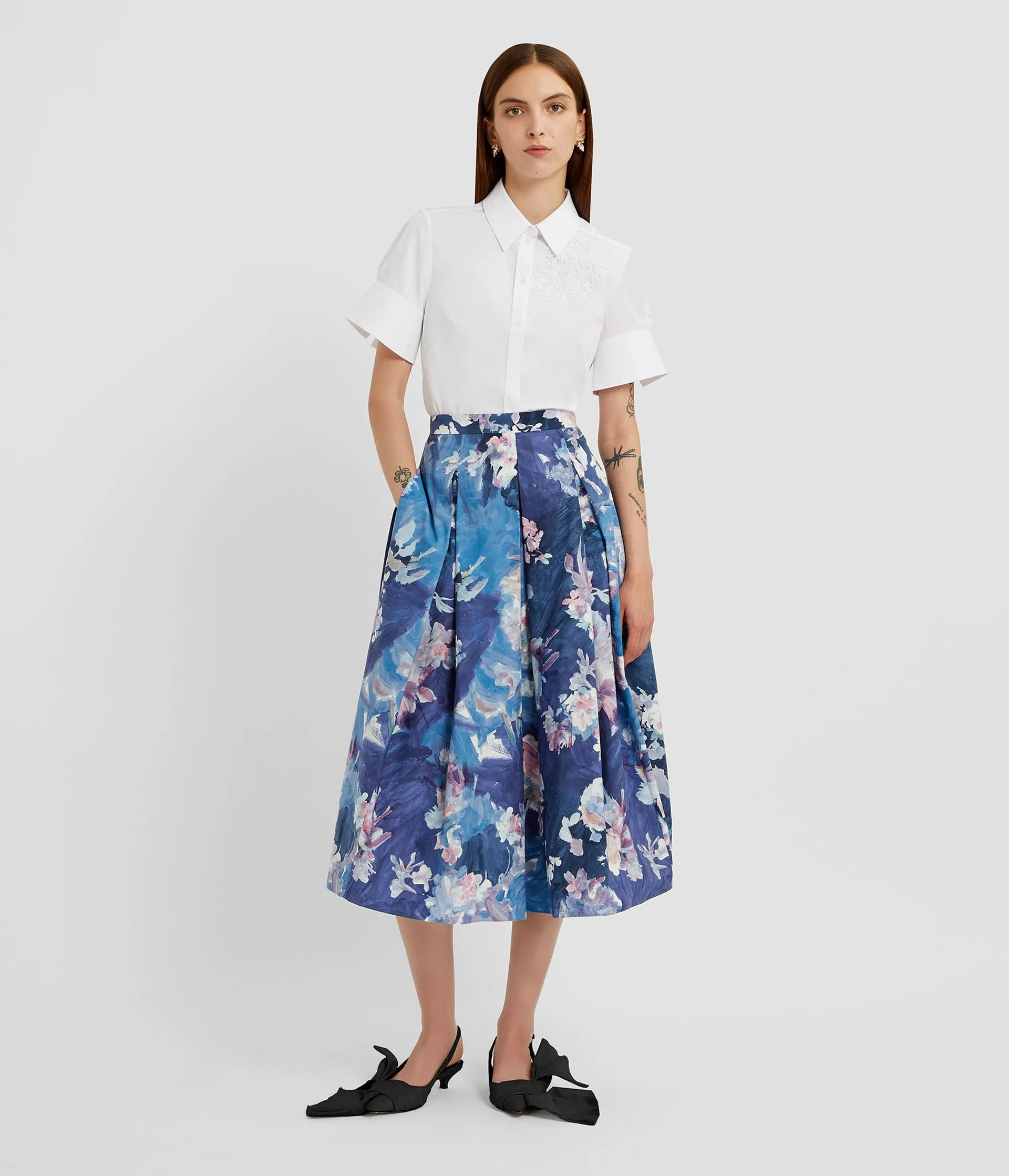 Floral Print Full Midi Skirt sold by ERDEM product image thumbnail 2