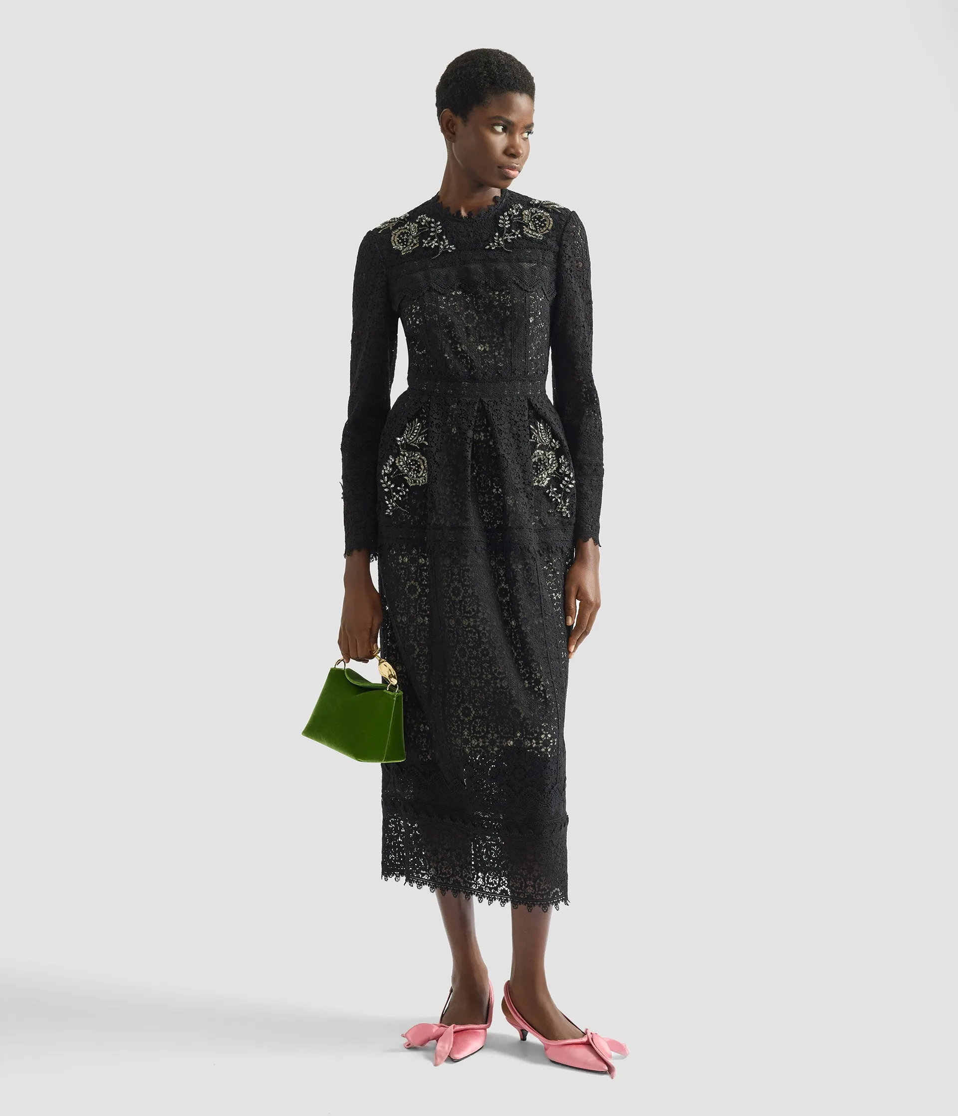 Embellished Guipure Long Sleeve Midi Dress sold by ERDEM product image thumbnail 2