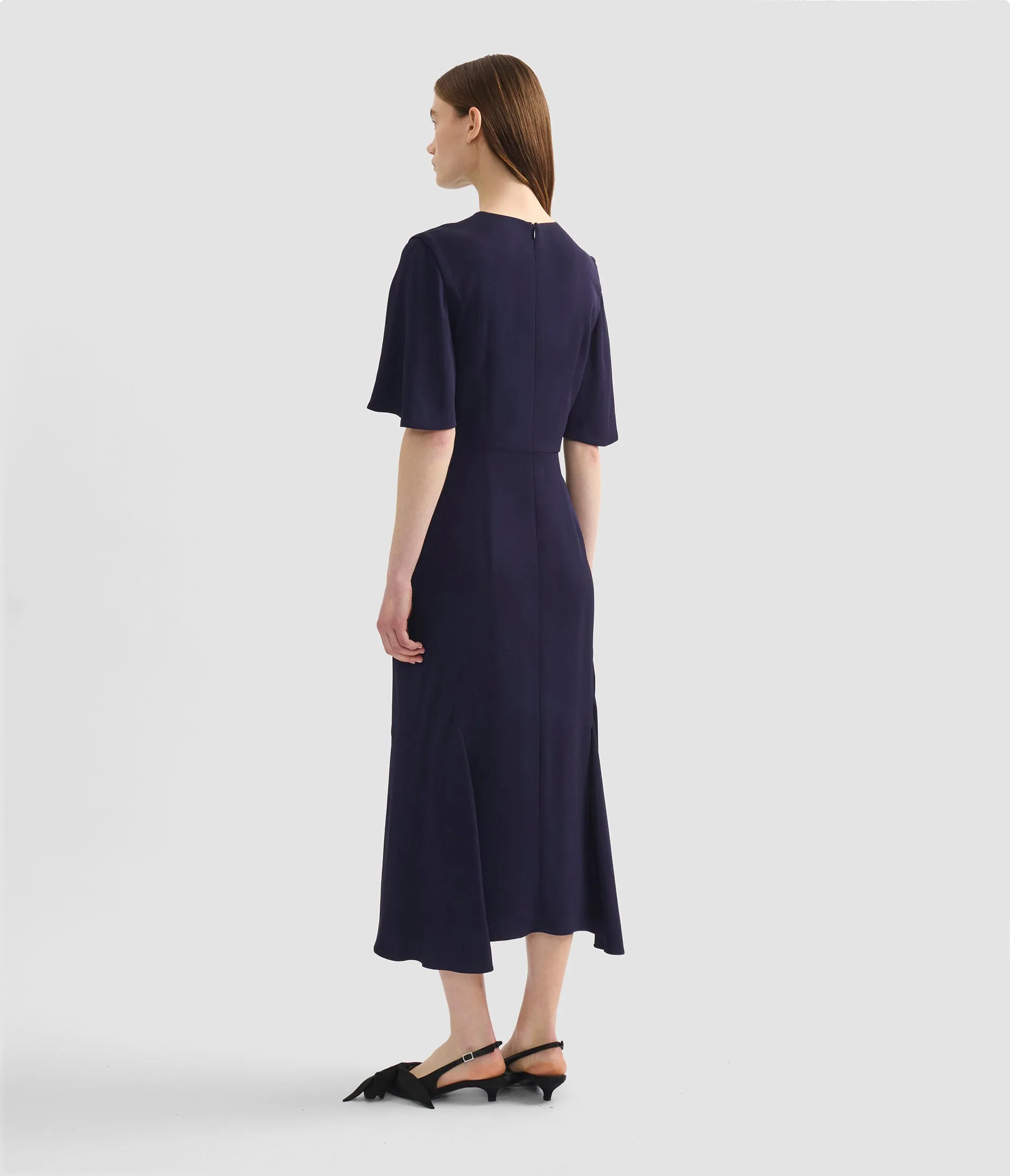 Embellished Sable Short Sleeve Midi Dress sold by ERDEM product image thumbnail 3