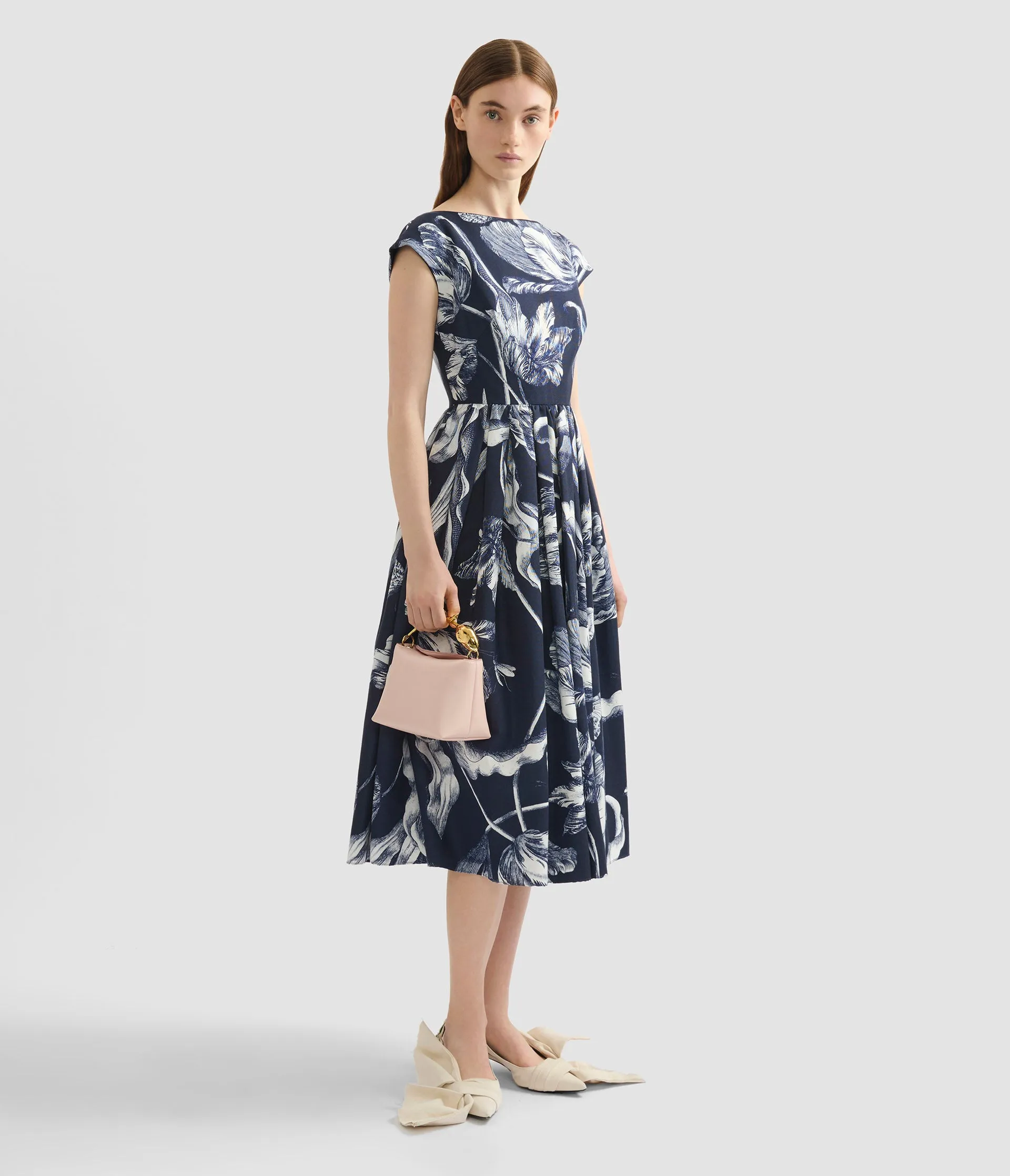 Floral Print Cotton Faille Sleeveless Midi Dress sold by ERDEM product image thumbnail 2