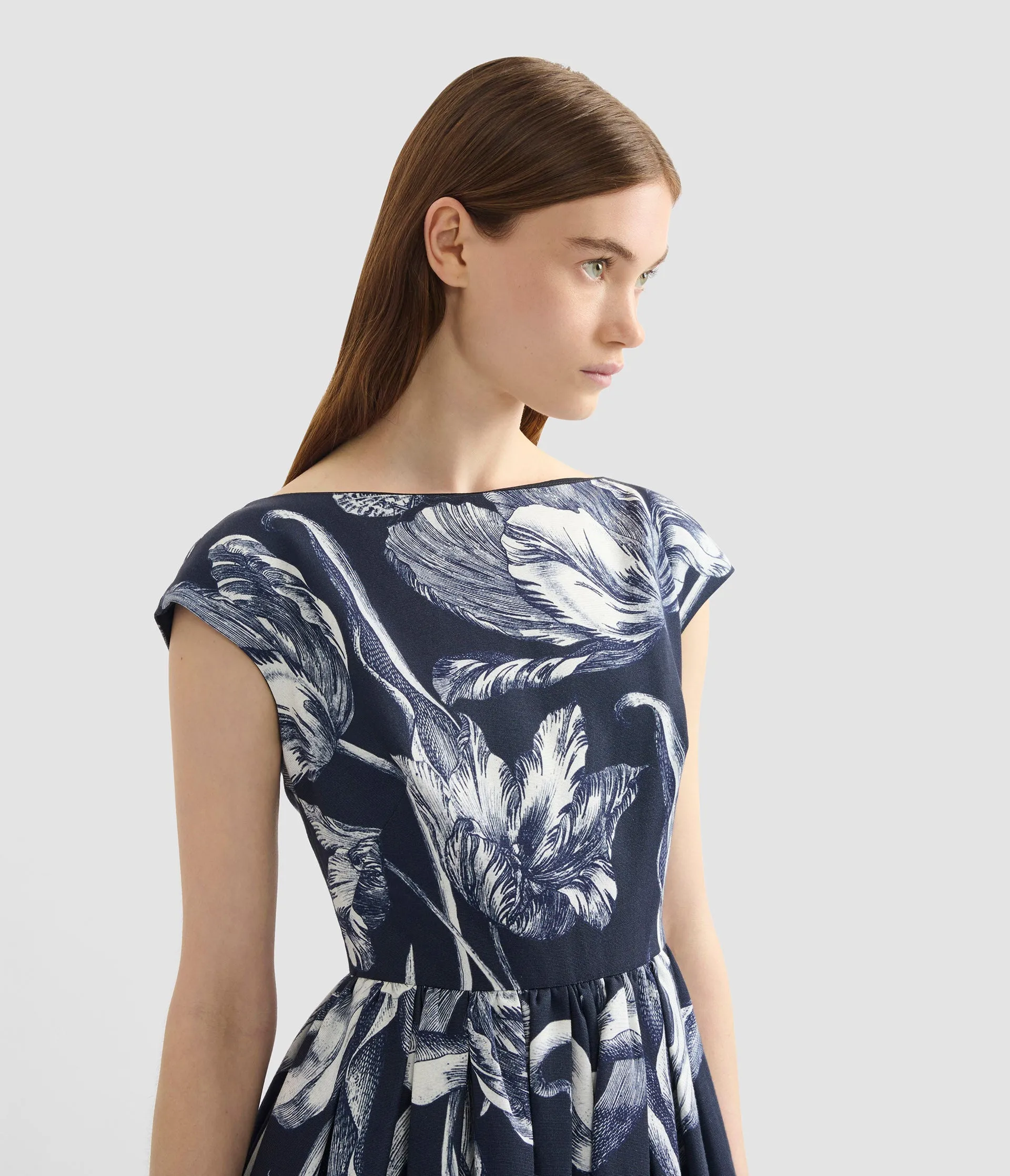 Floral Print Cotton Faille Sleeveless Midi Dress sold by ERDEM product image thumbnail 4