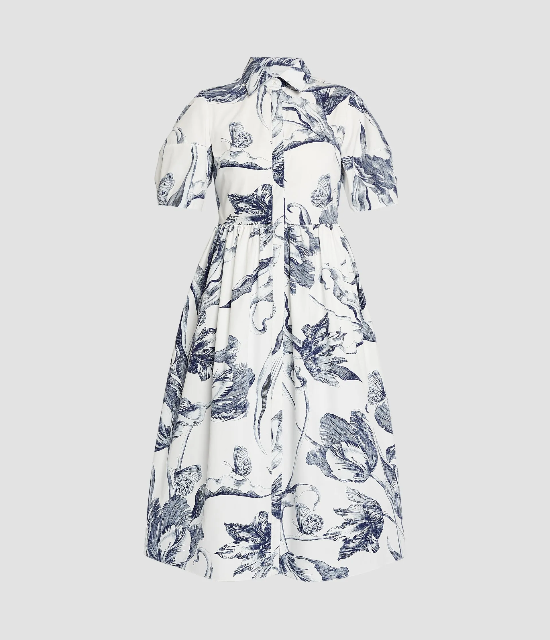 Floral Print Short Sleeve Shirt Dress sold by ERDEM