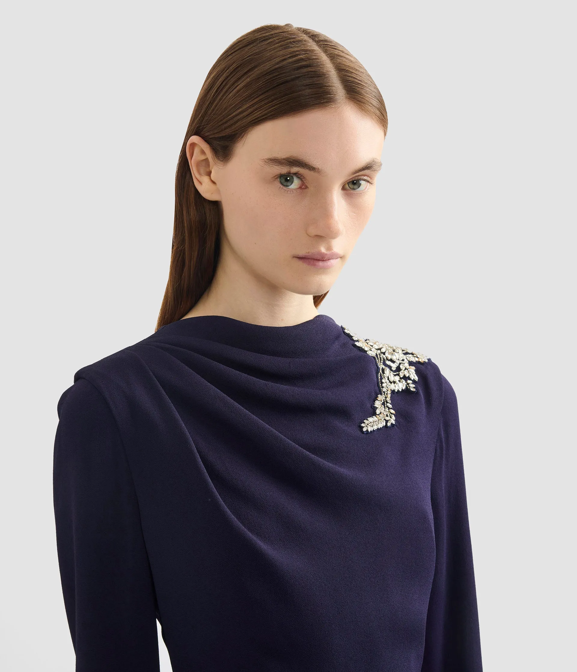 Embellished Sable Long Sleeve Gown sold by ERDEM product image thumbnail 4