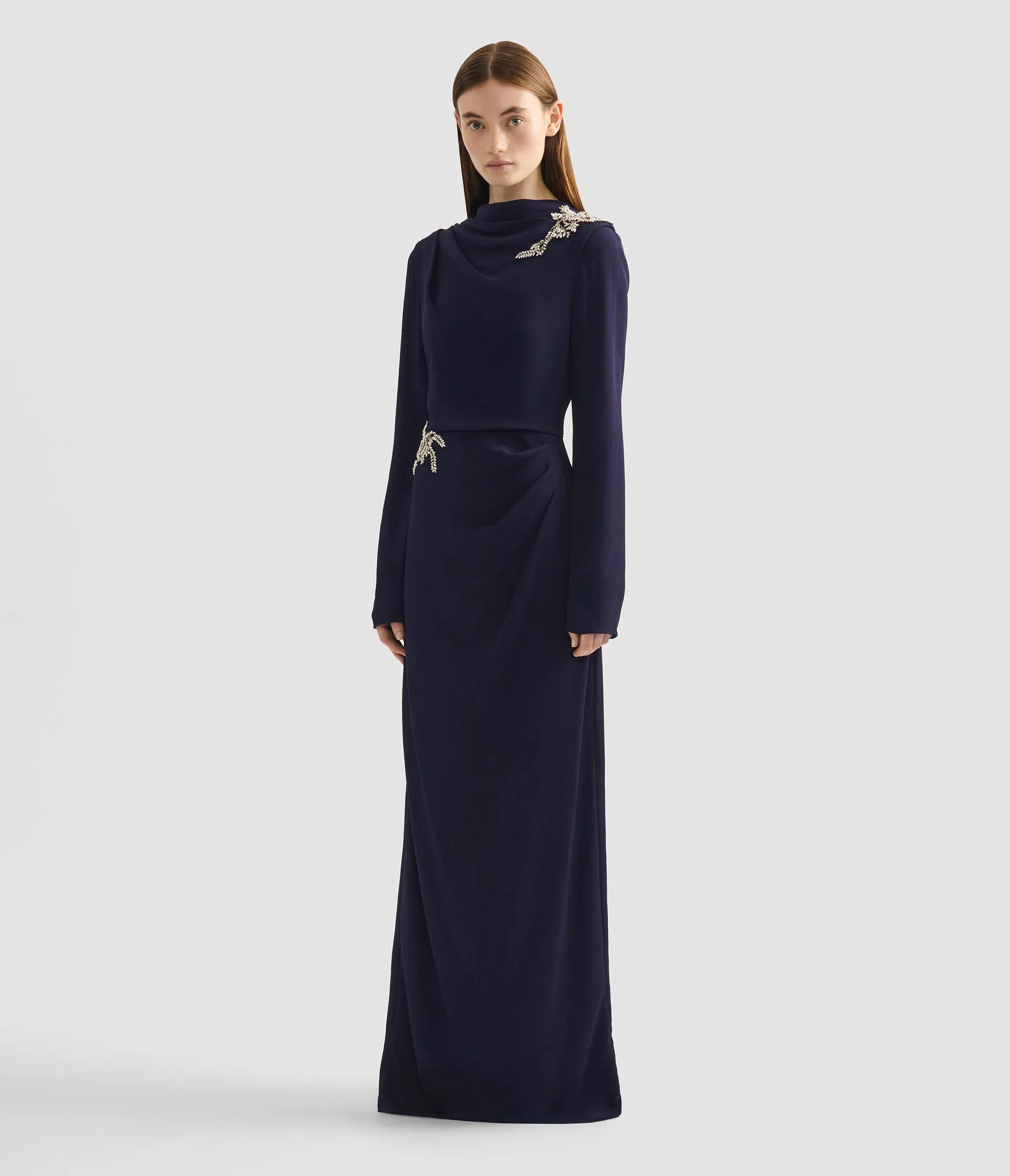 Embellished Sable Long Sleeve Gown sold by ERDEM product image thumbnail 2