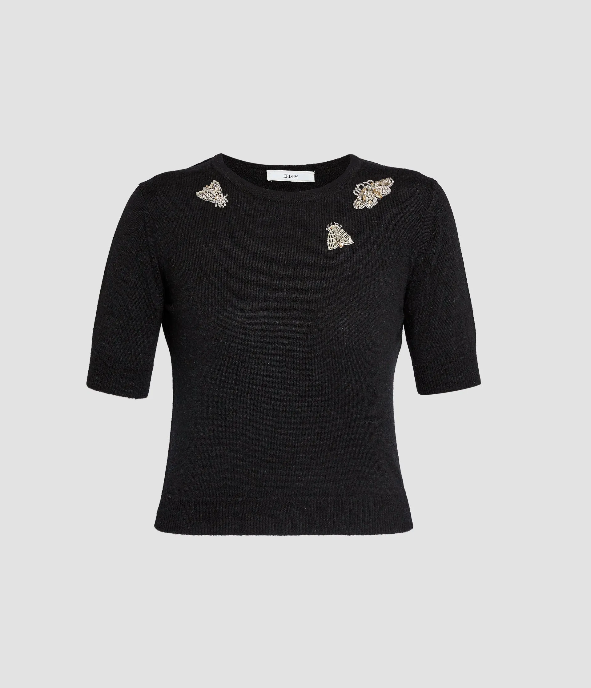Embellished Short Sleeve Knit Top sold by ERDEM