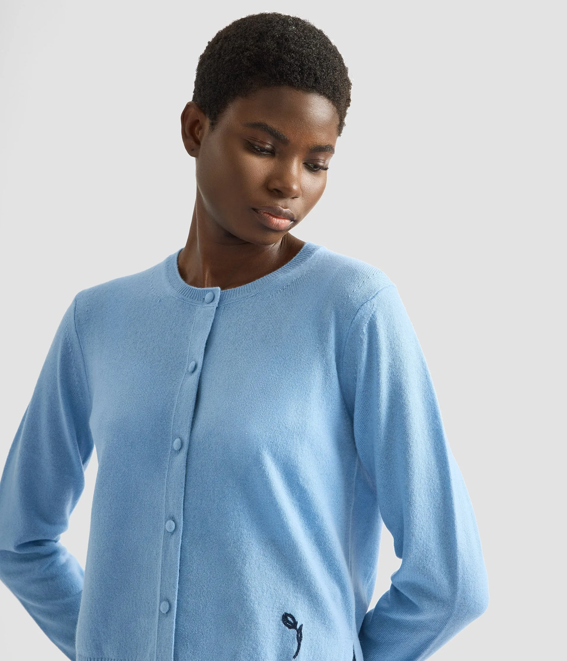 Cashmere Crew Neck Cardigan sold by ERDEM product image thumbnail 5