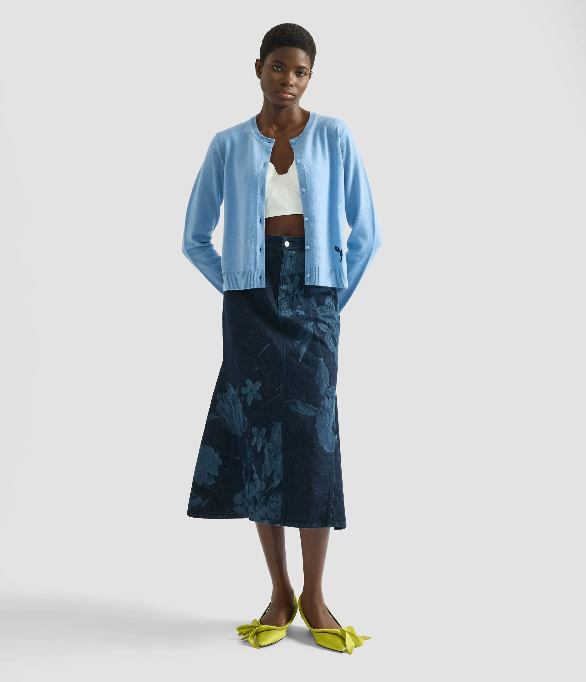 Cashmere Crew Neck Cardigan sold by ERDEM product image thumbnail 2