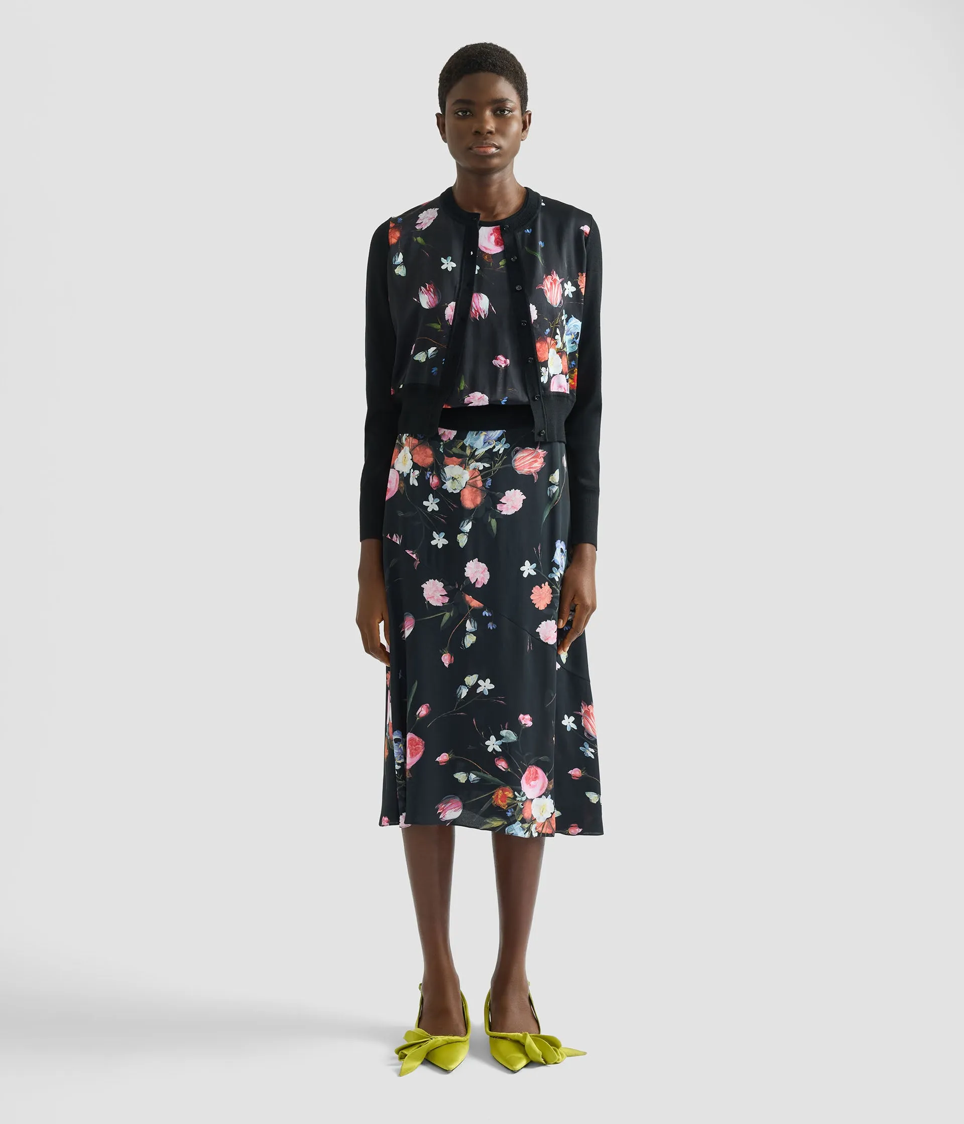 Floral Print Panel Cropped Cardigan sold by ERDEM product image thumbnail 4