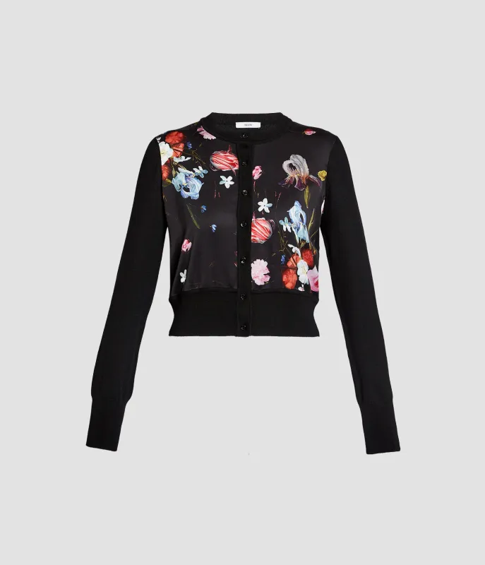 Floral Print Panel Cropped Cardigan made by ERDEM