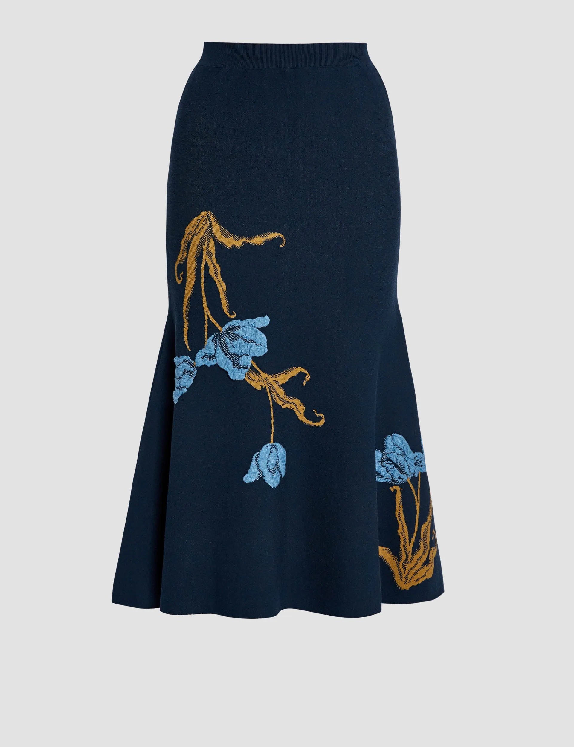 Floral Jacquard A Line Knit Skirt sold by ERDEM