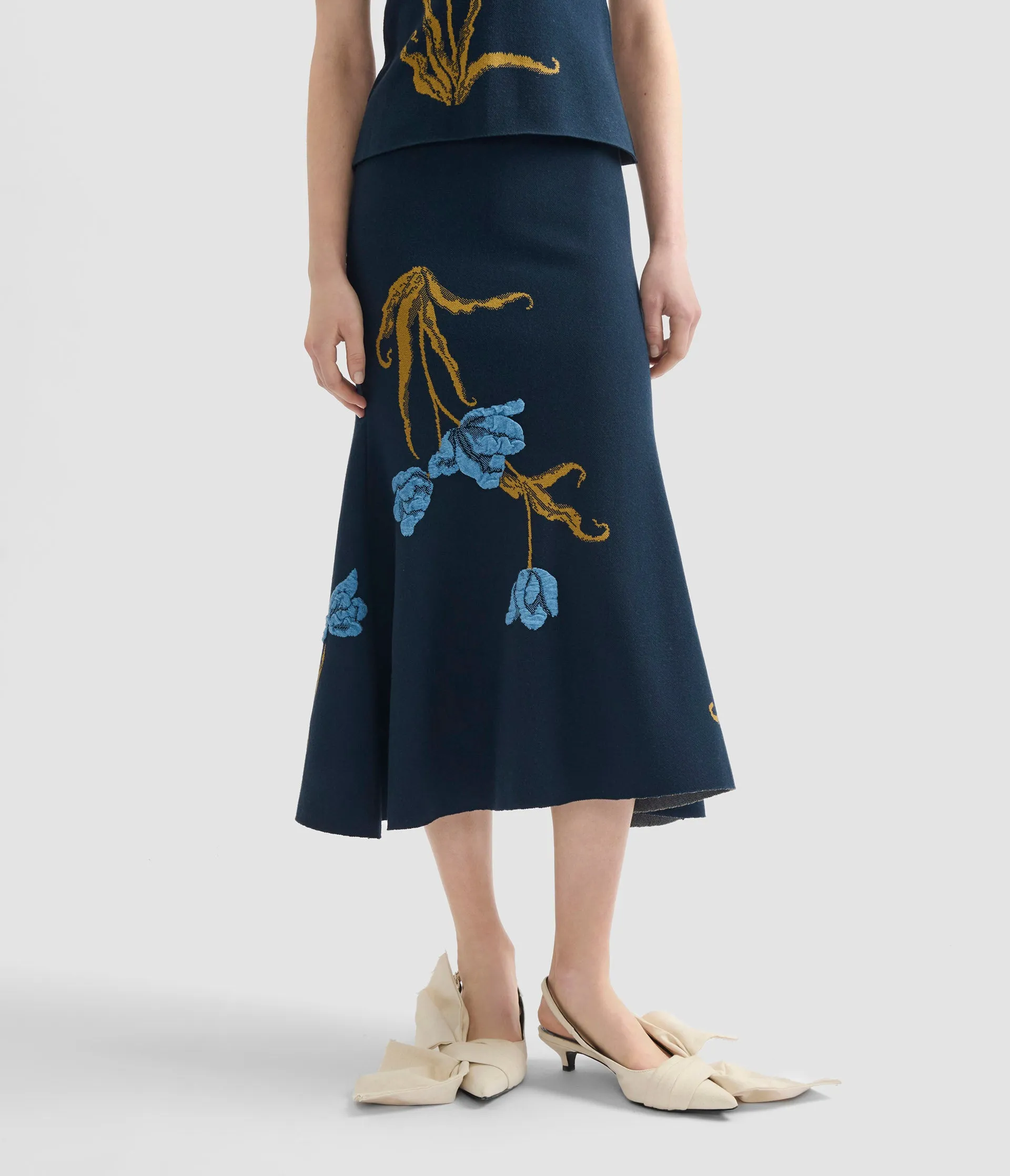 Floral Jacquard A Line Knit Skirt sold by ERDEM product image thumbnail 4