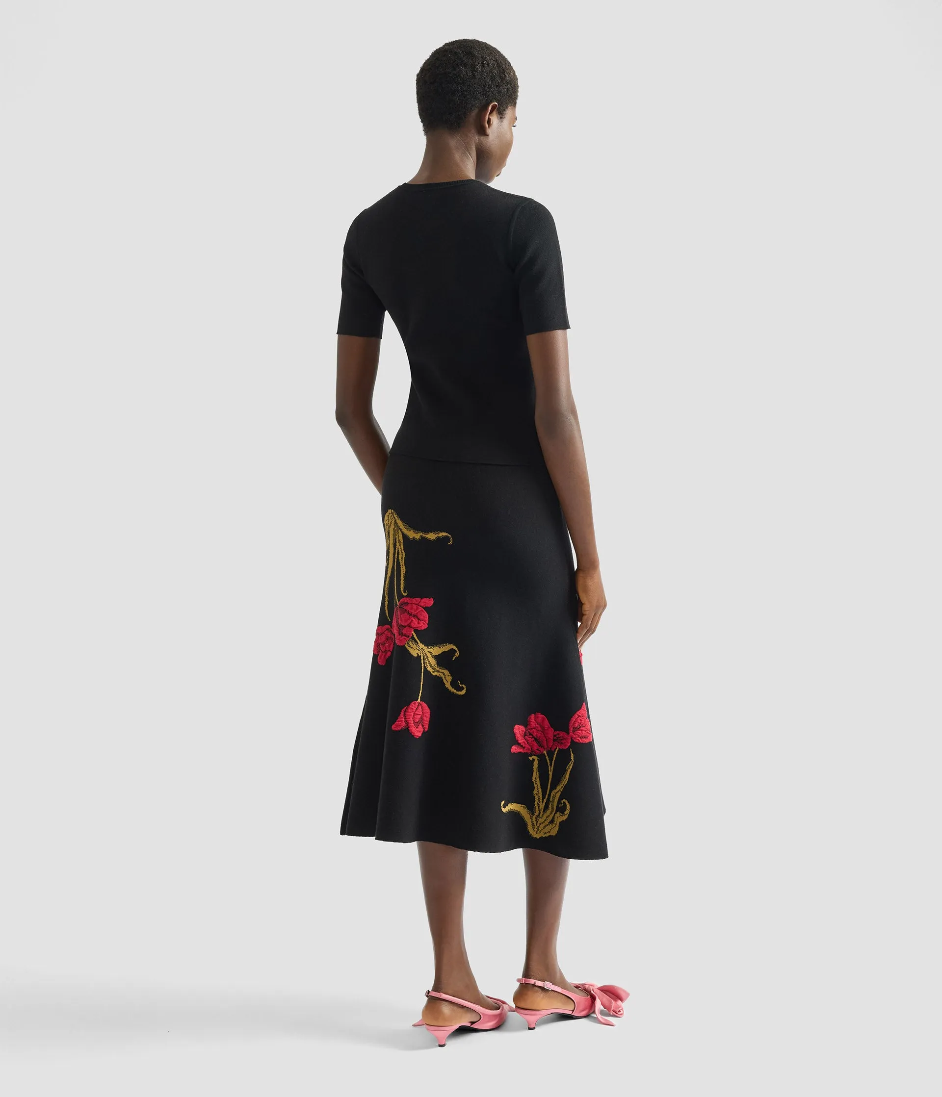 Floral Jacquard A Line Knit Skirt sold by ERDEM product image thumbnail 3