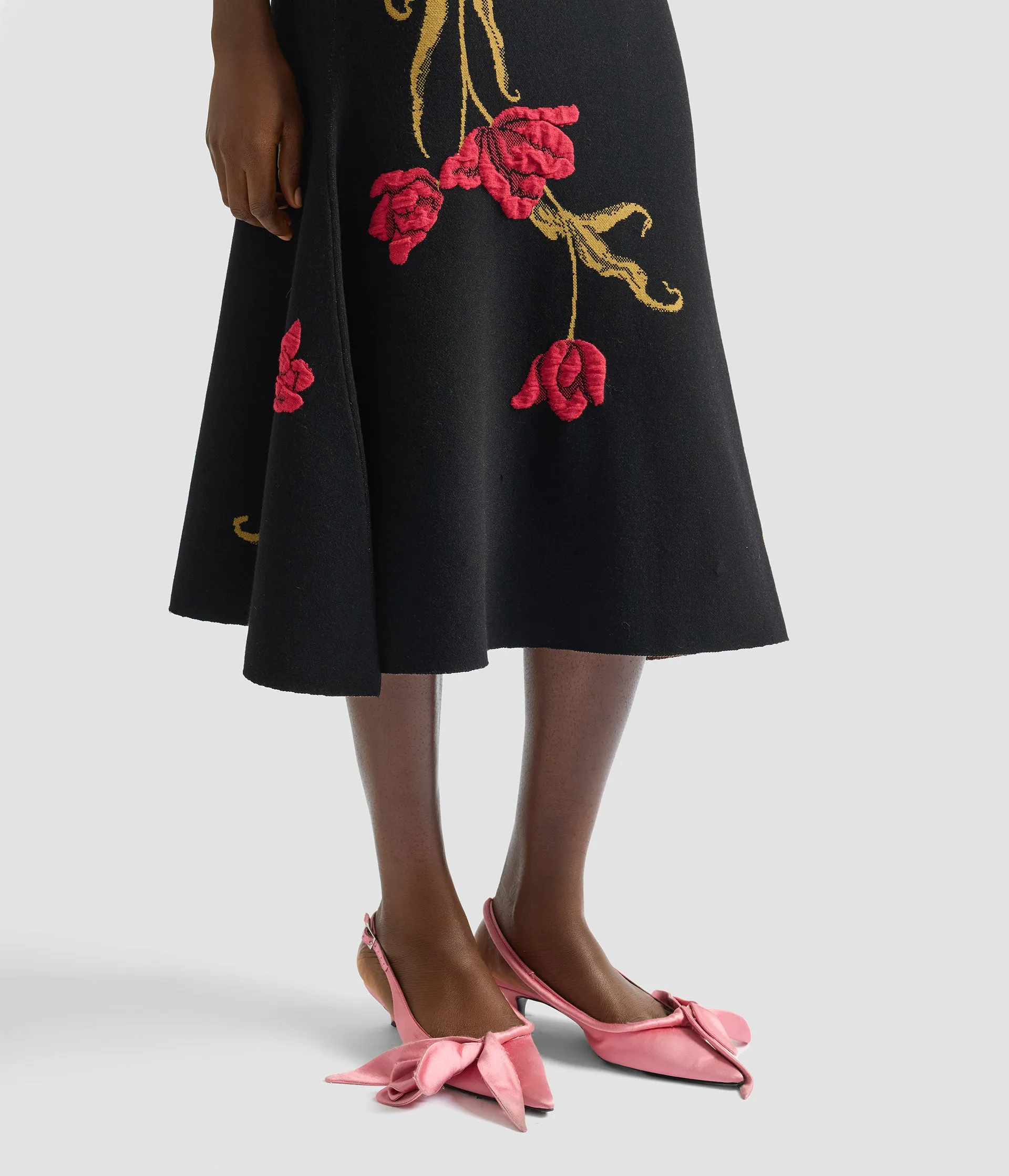 Floral Jacquard A Line Knit Skirt sold by ERDEM product image thumbnail 5