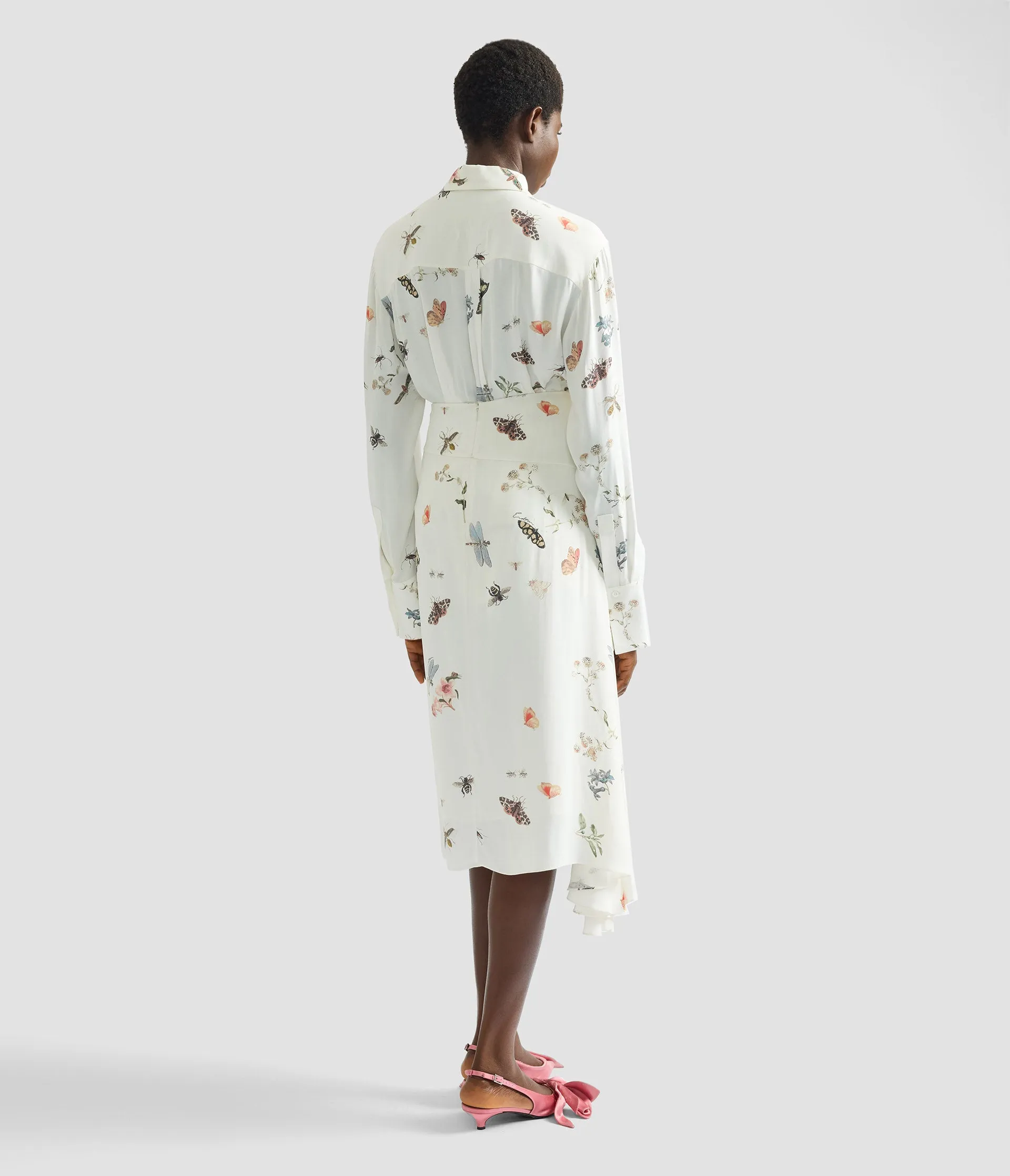 Printed Crepe Draped Midi Skirt sold by ERDEM product image thumbnail 3