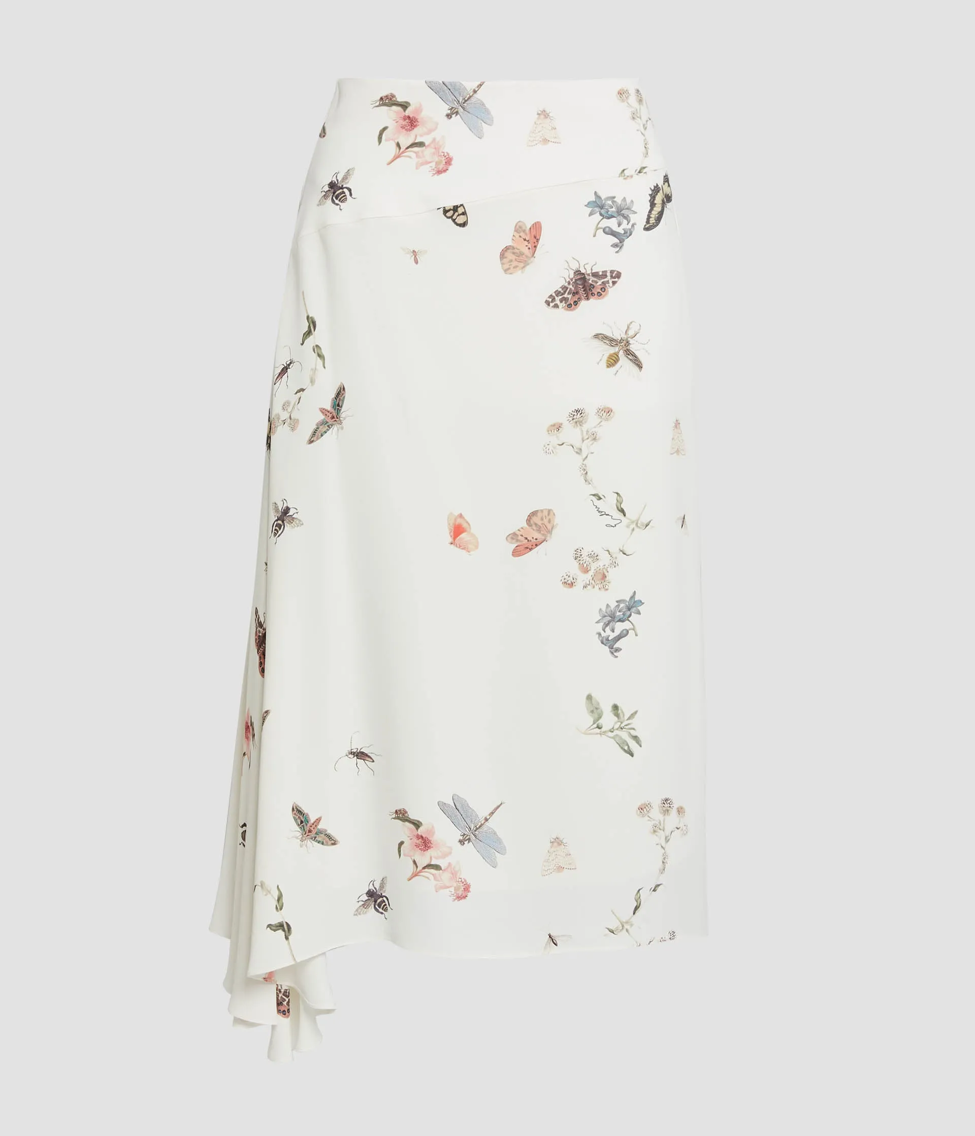 Printed Crepe Draped Midi Skirt sold by ERDEM