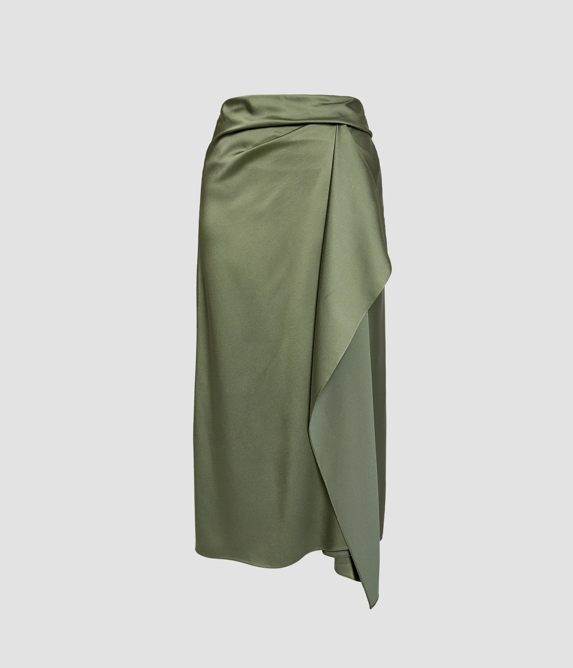 Satin Cady Draped Midi Skirt sold by ERDEM