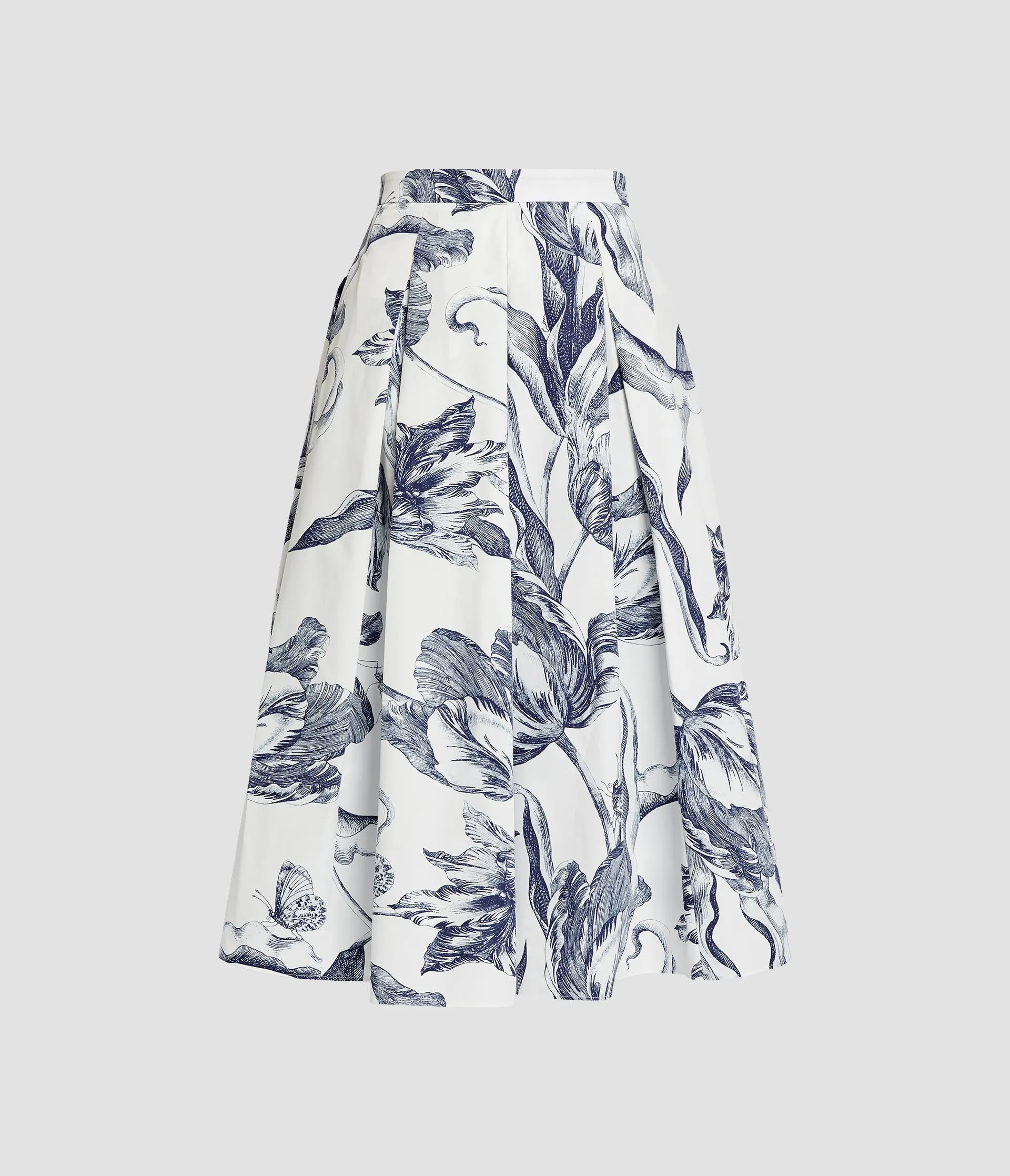 Floral Print Pleated Midi Skirt sold by ERDEM