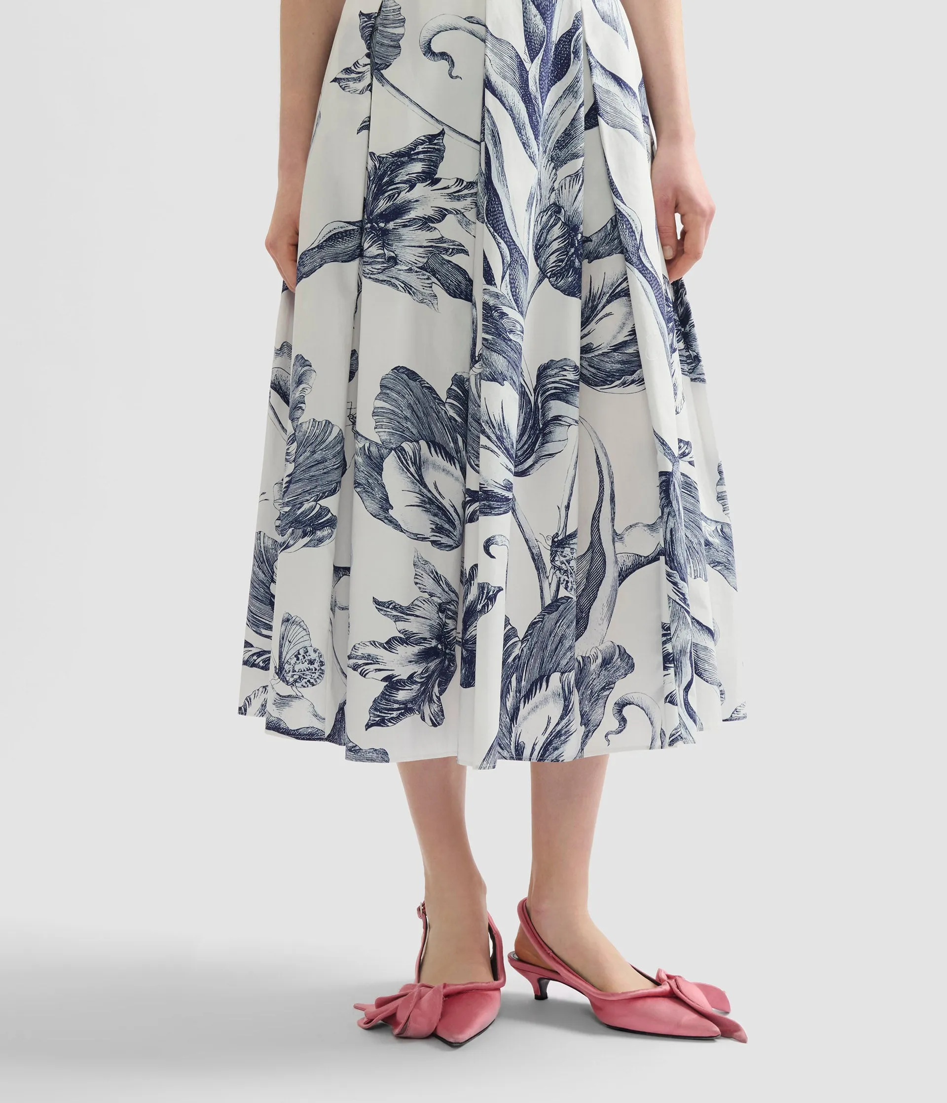 Floral Print Pleated Midi Skirt sold by ERDEM product image thumbnail 4