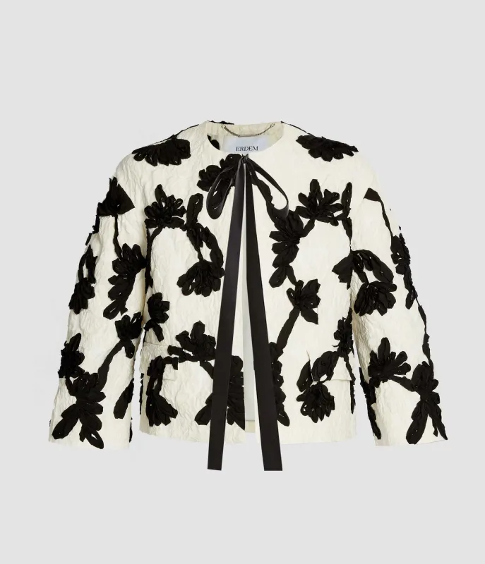 Embroidered Jacquard Cropped Jacket sold by ERDEM
