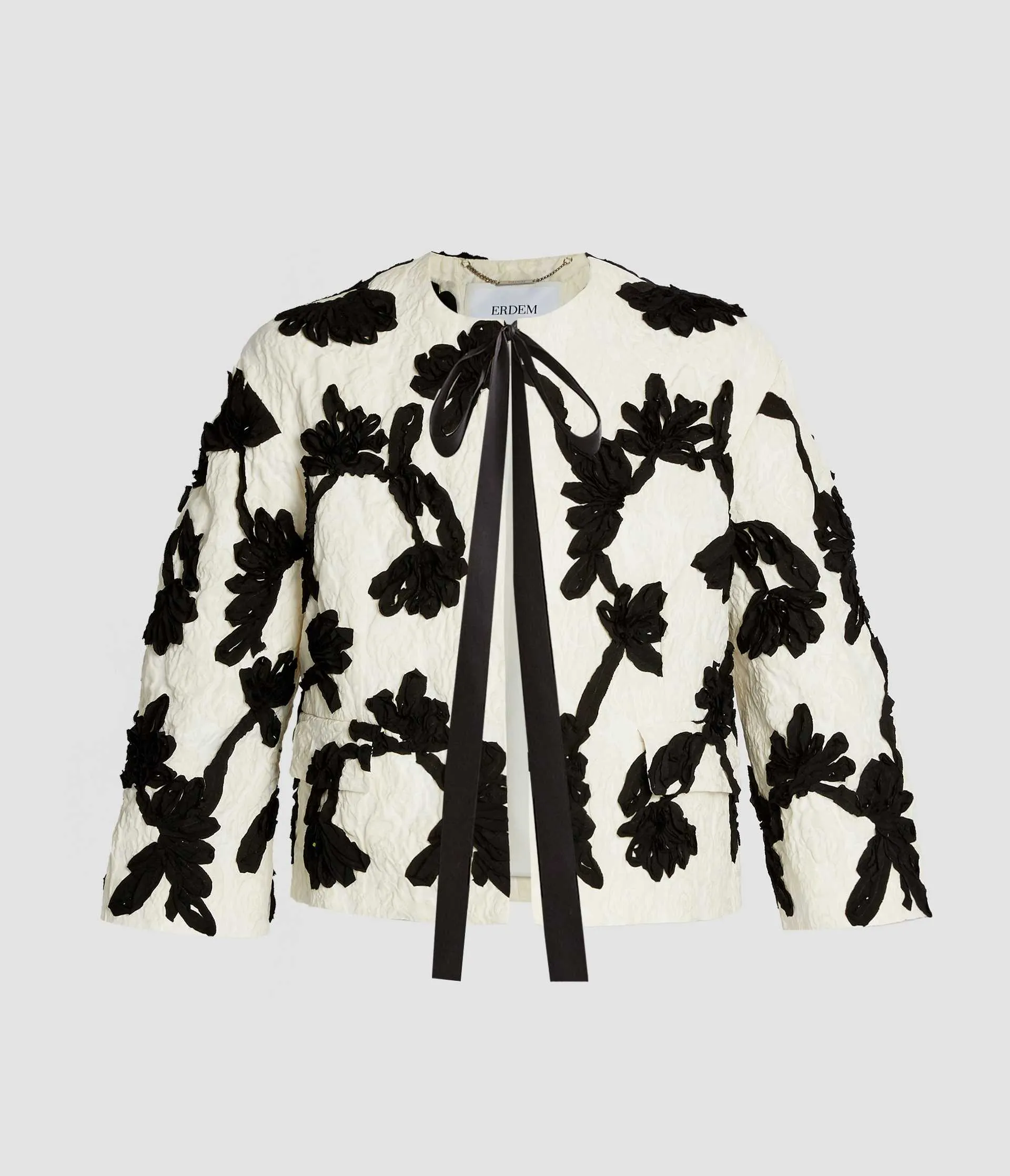 Embroidered Jacquard Cropped Jacket sold by ERDEM