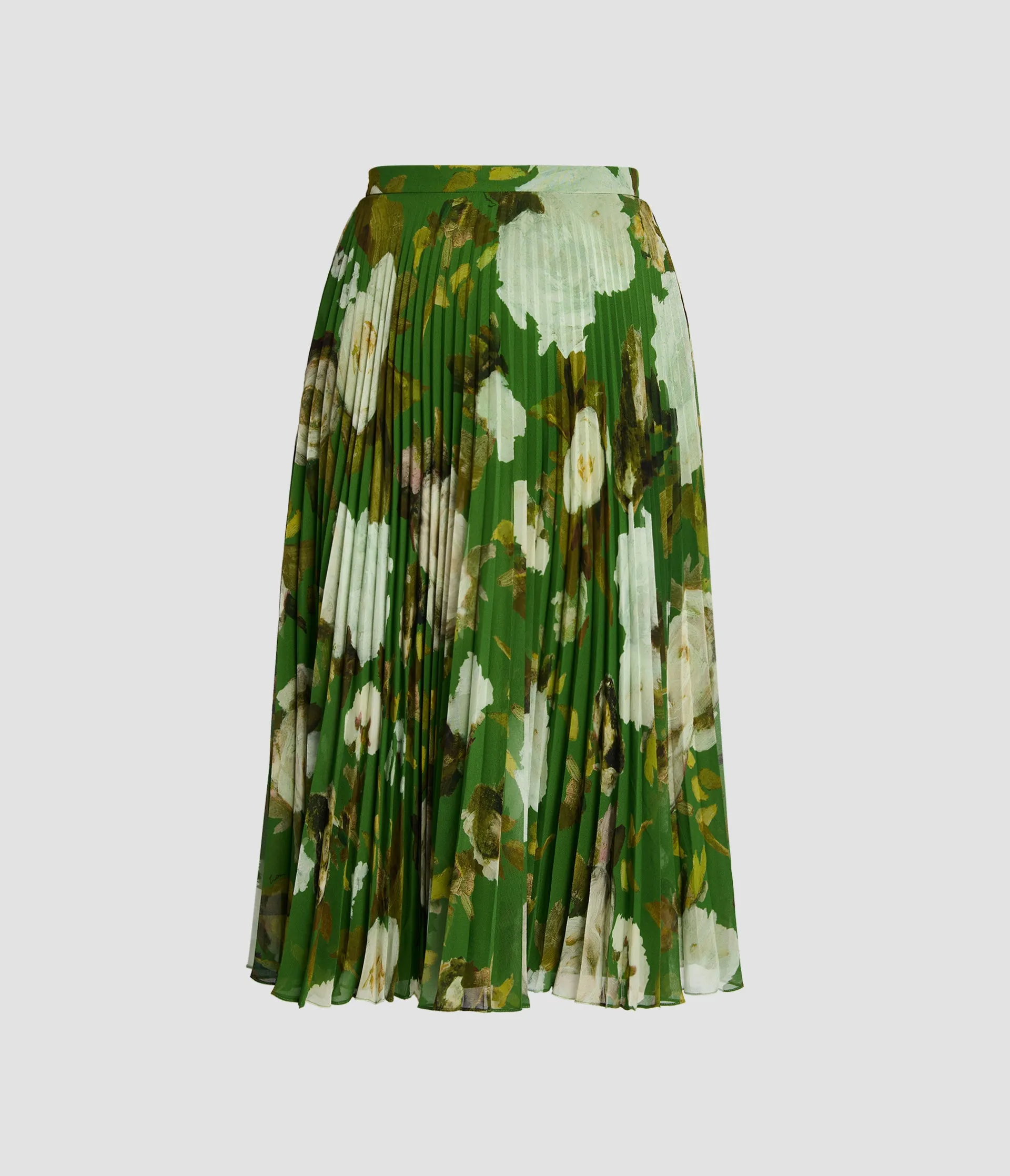 Floral Print Pleated Voile Midi Skirt sold by ERDEM