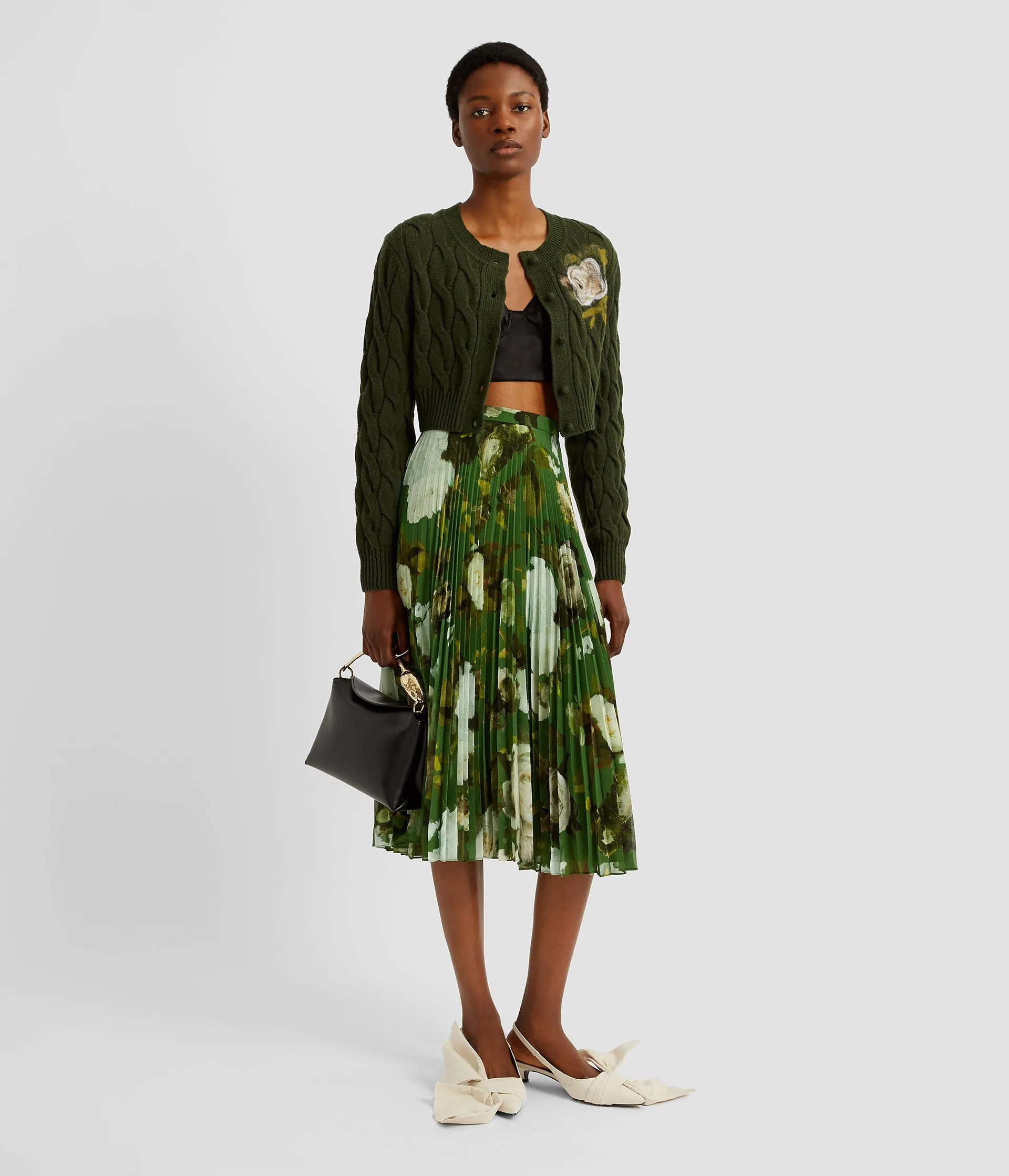 Floral Print Pleated Voile Midi Skirt sold by ERDEM product image thumbnail 2