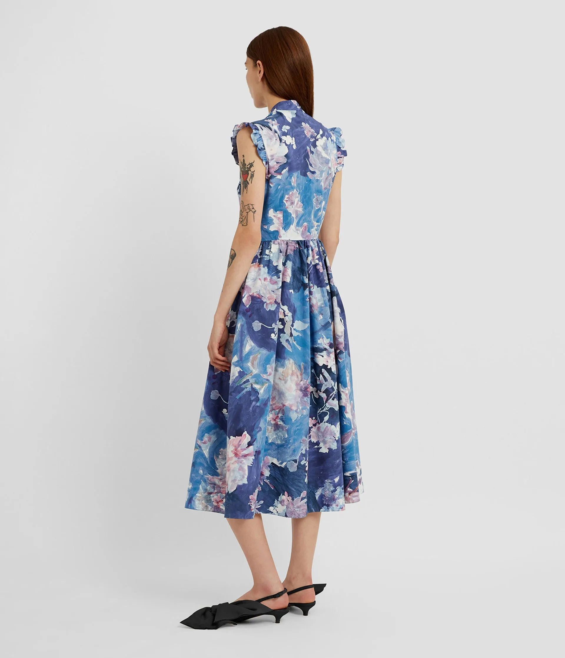Floral Print Flared Midi Dress sold by ERDEM product image thumbnail 3