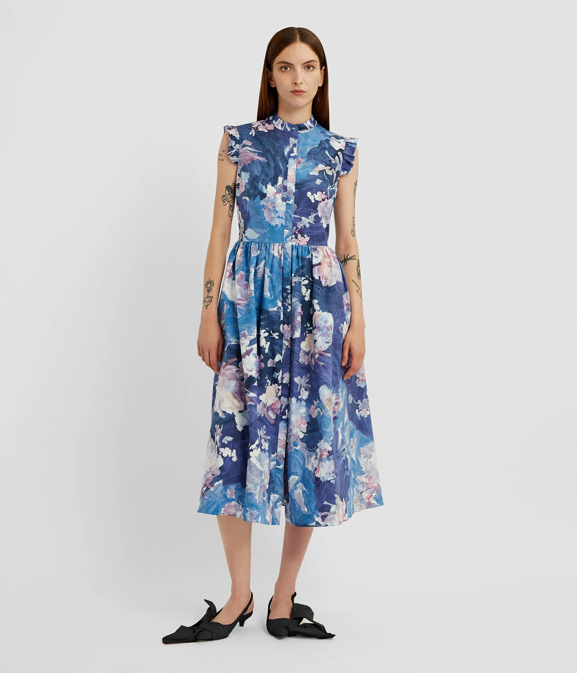 Floral Print Flared Midi Dress sold by ERDEM product image thumbnail 2