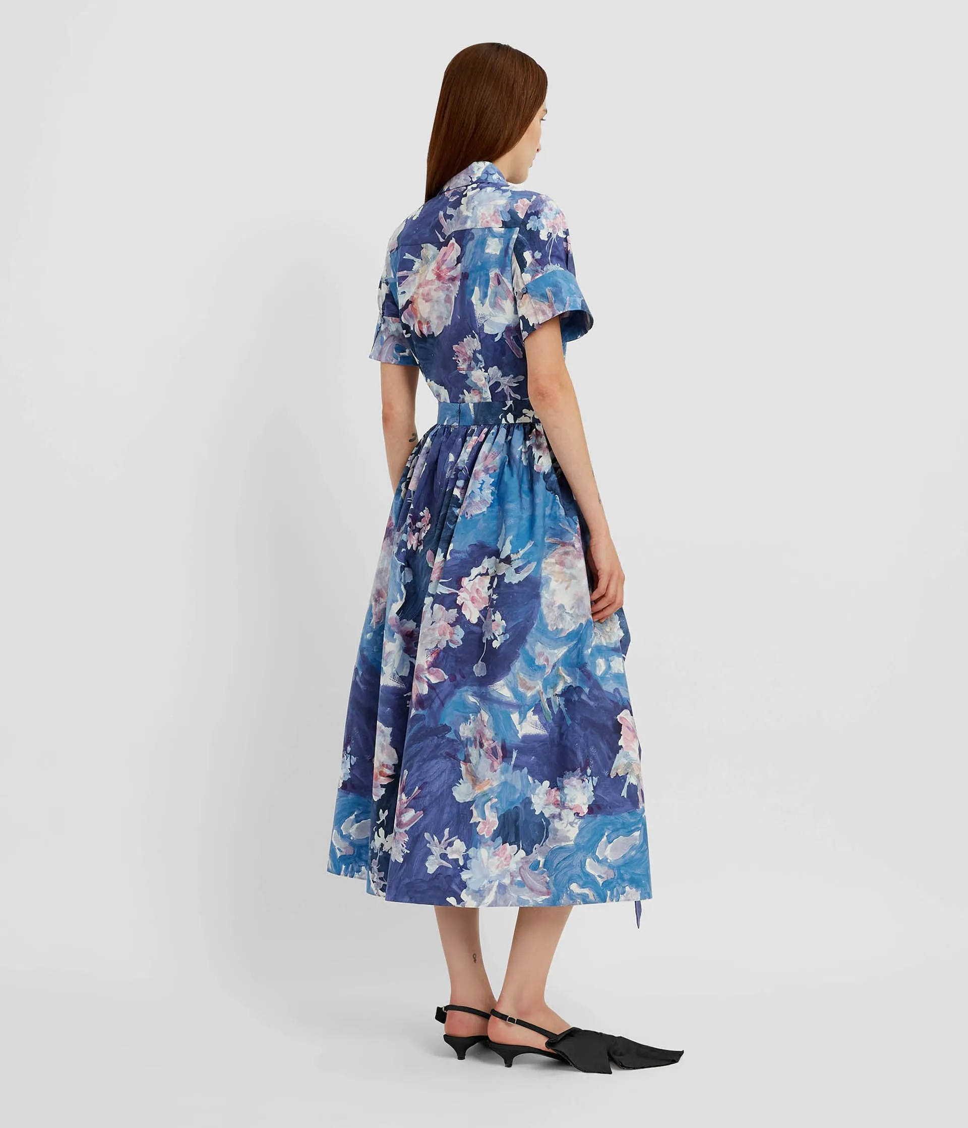 Floral Print Gathered Midi Skirt sold by ERDEM product image thumbnail 3