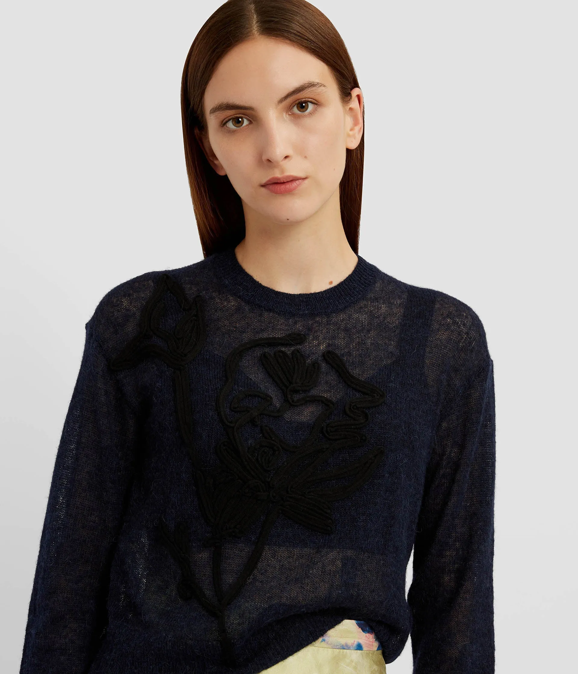 Alpaca and Wool-Blend Crew Neck Jumper sold by ERDEM product image thumbnail 4