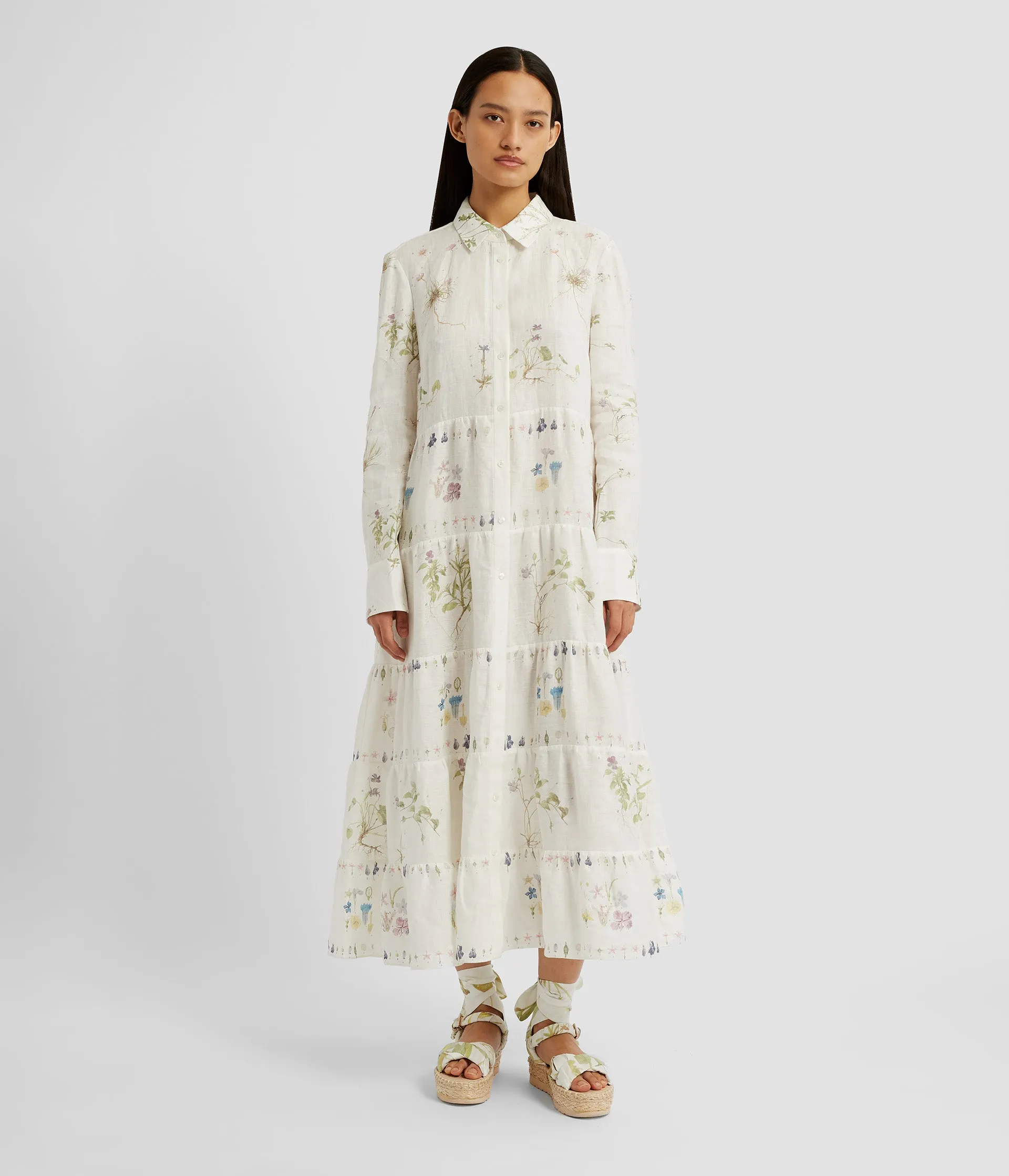 Long Sleeve Midi Shirt Dress sold by ERDEM product image thumbnail 2
