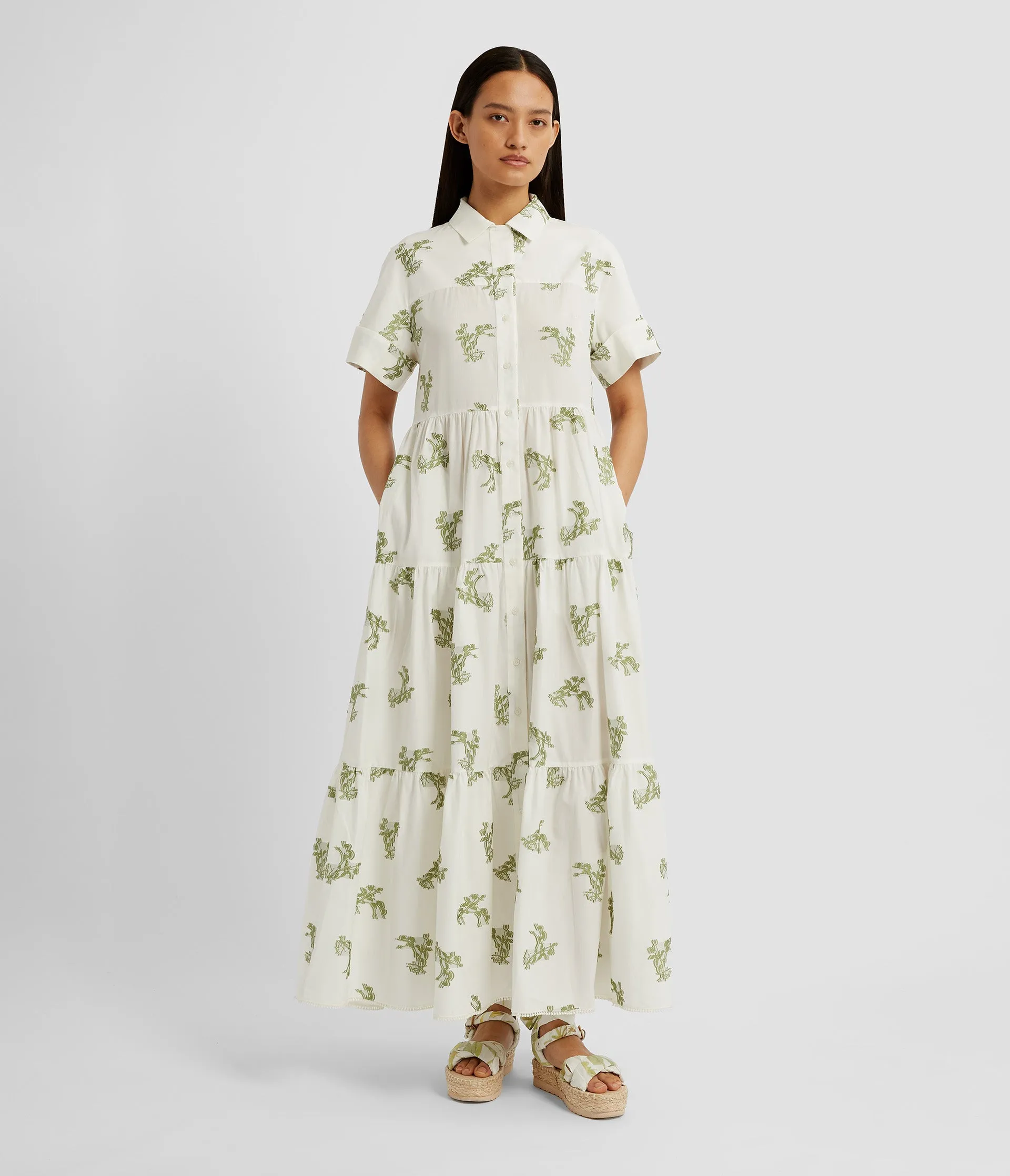 Short Sleeve Midi Shirt Dress sold by ERDEM product image thumbnail 2