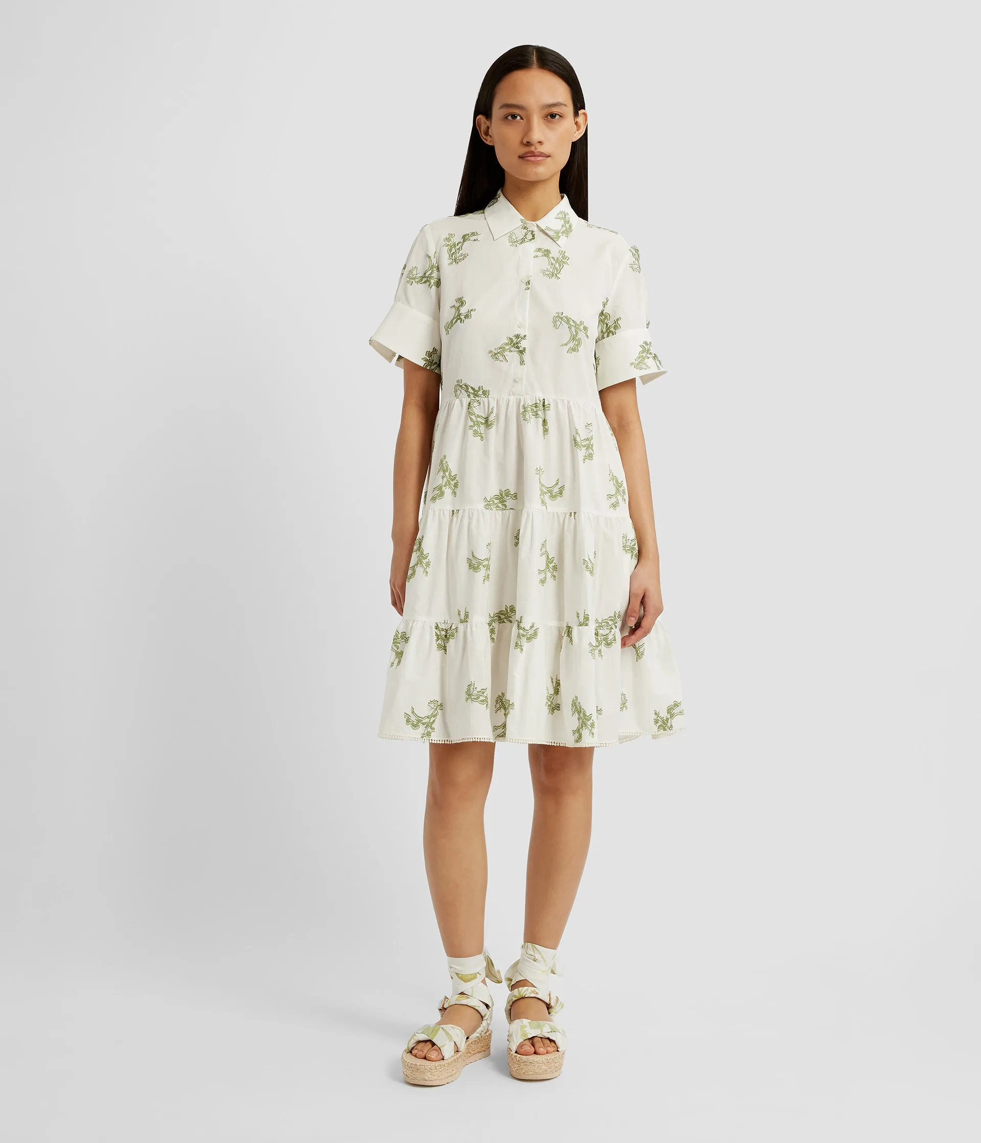 Short Sleeve Mini Shirt Dress sold by ERDEM product image thumbnail 2