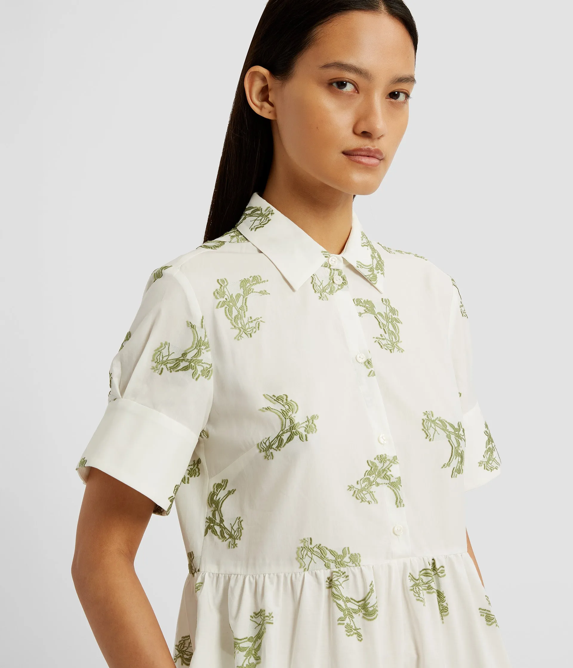Short Sleeve Mini Shirt Dress sold by ERDEM product image thumbnail 4