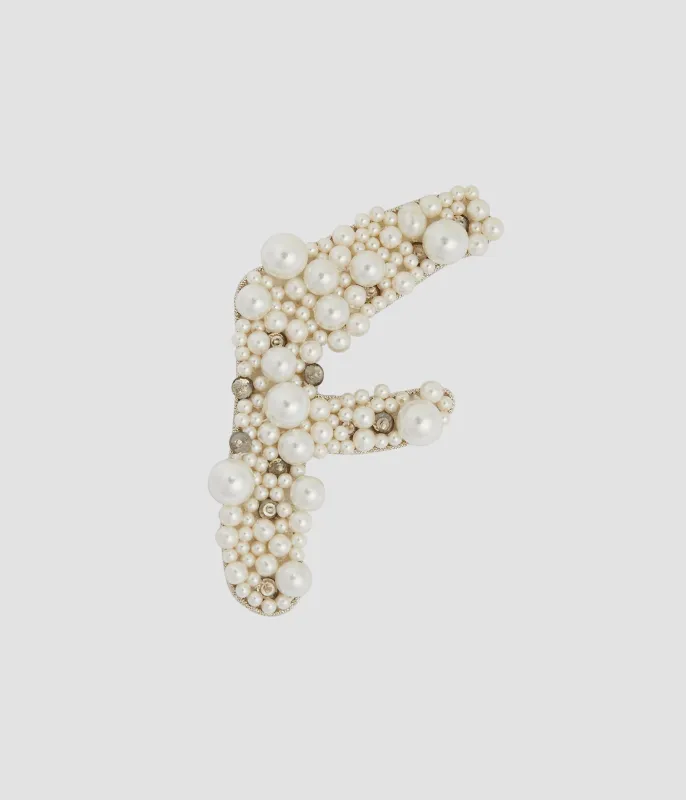Pearl Alphabet Brooch F made by ERDEM