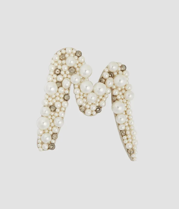 Pearl Alphabet Brooch M made by ERDEM