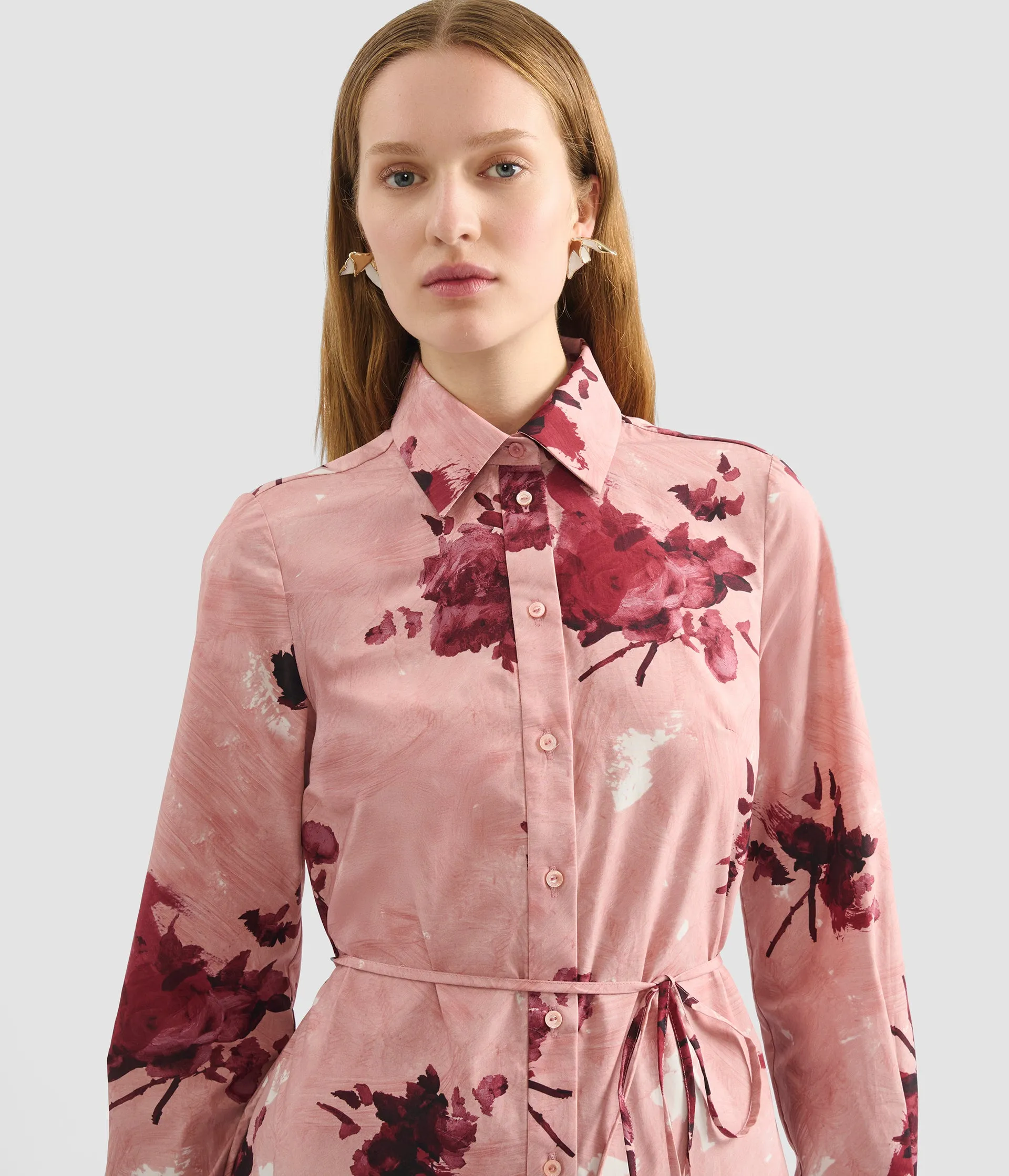 Floral Print Long Sleeve Shirt Dress sold by ERDEM product image thumbnail 4
