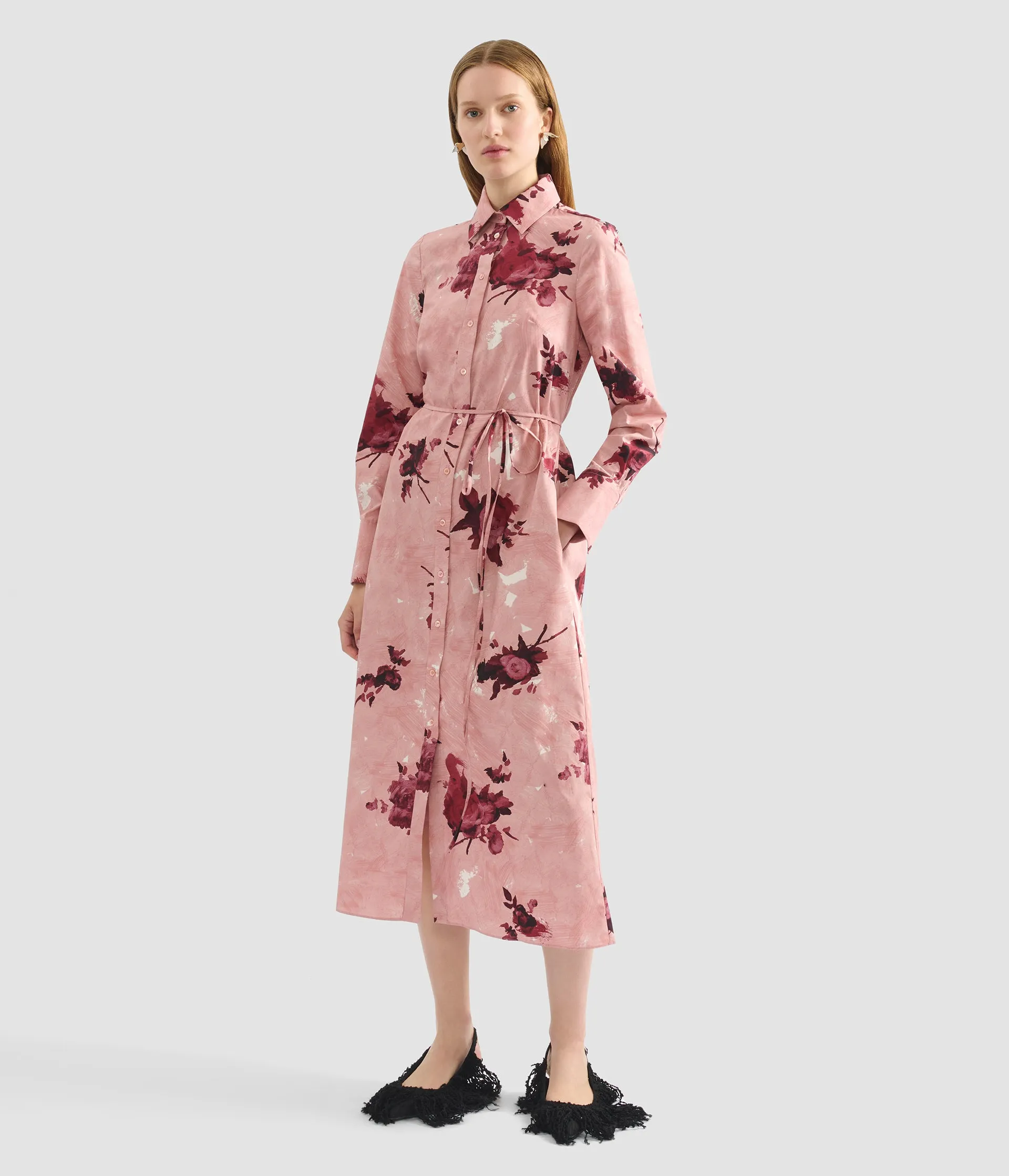 Floral Print Long Sleeve Shirt Dress sold by ERDEM product image thumbnail 2