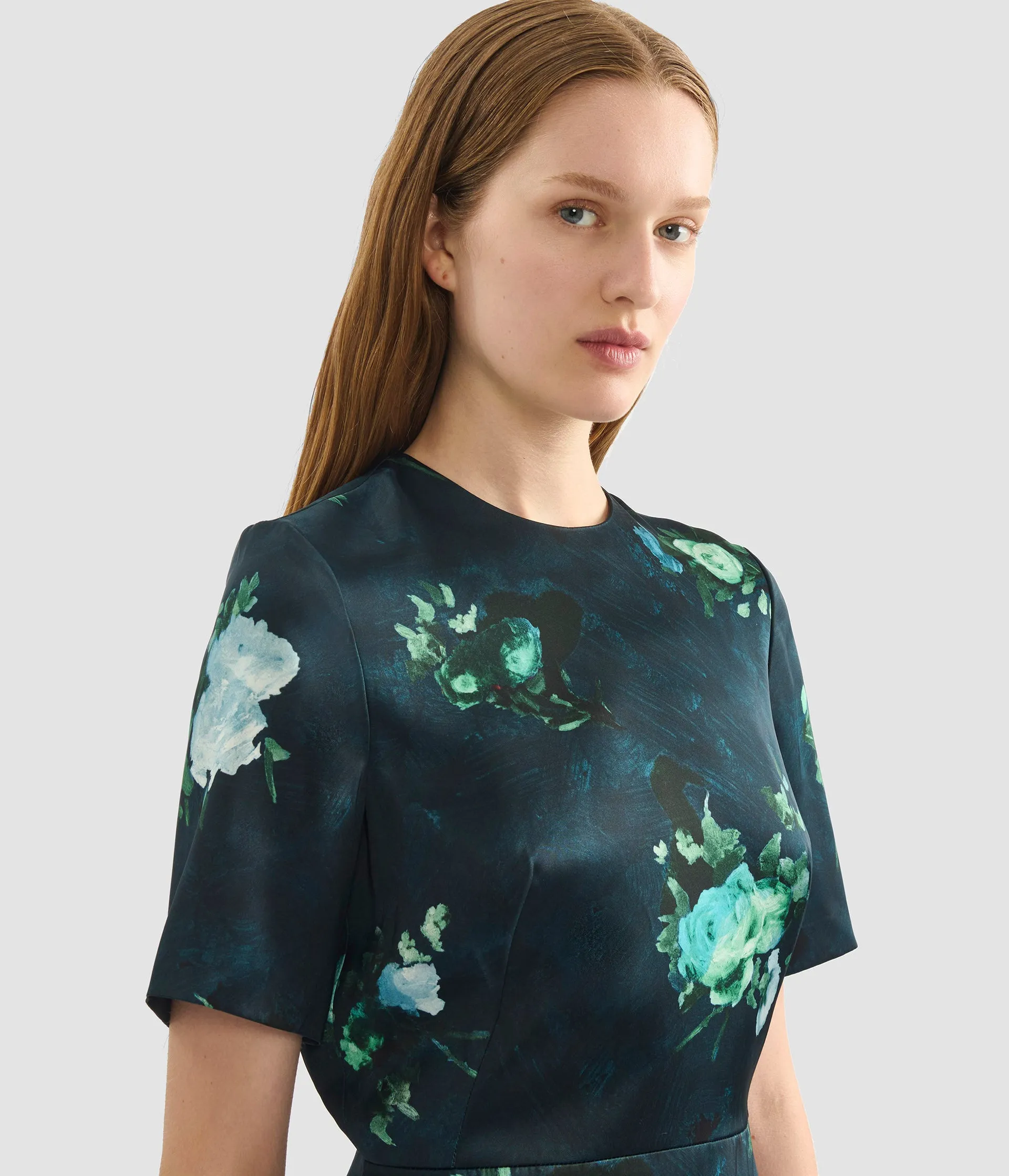 Floral Print Duchesse Satin Midi Dress sold by ERDEM product image thumbnail 4