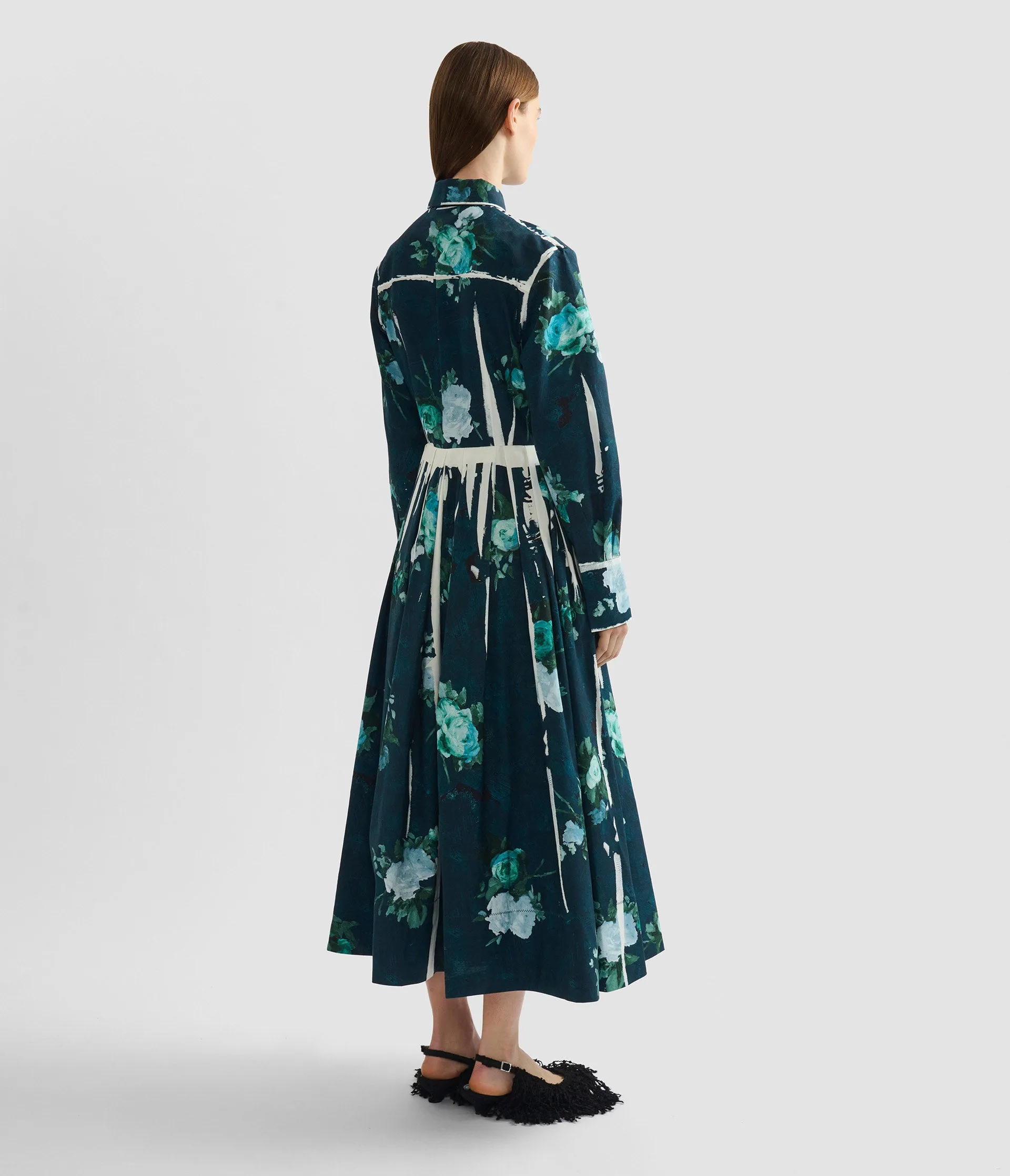 Floral Print Cotton Faille Shirt Dress sold by ERDEM product image thumbnail 3