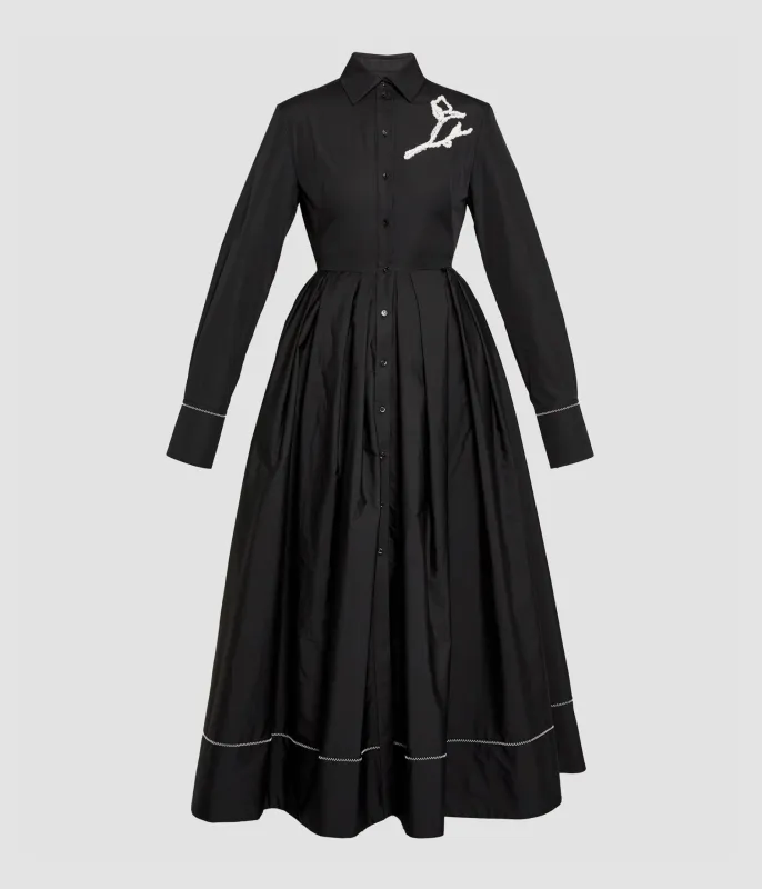 Embroidered Pleated Shirt Dress sold by ERDEM
