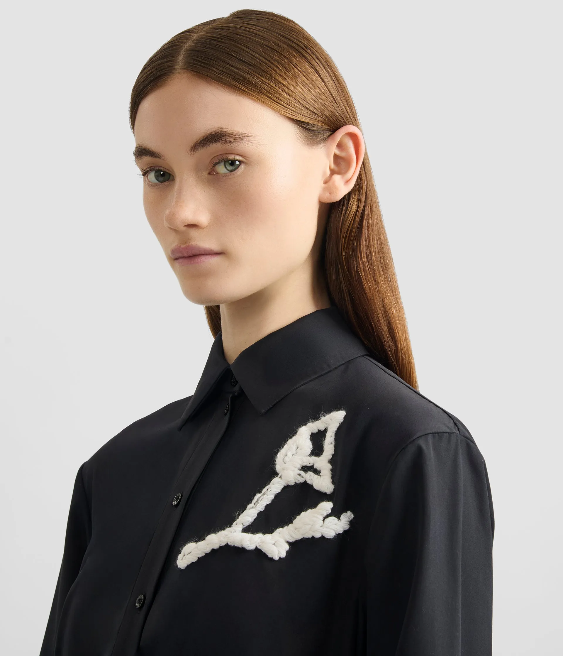 Embroidered Pleated Shirt Dress sold by ERDEM product image thumbnail 5