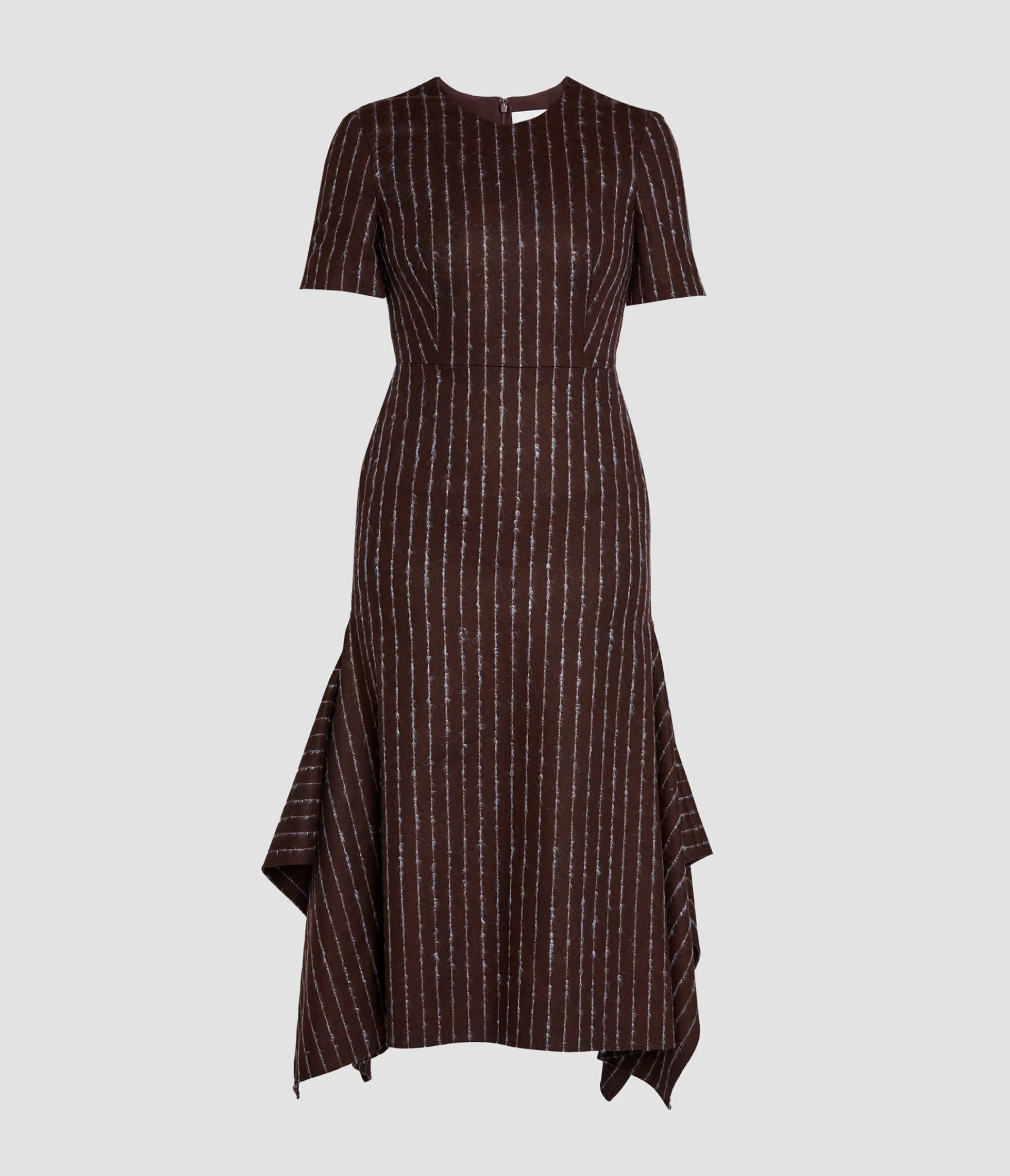 Pinstripe Draped Midi Dress sold by ERDEM