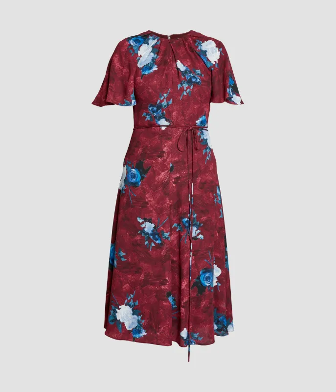 Floral Print Tie-Waist Midi Dress sold by ERDEM