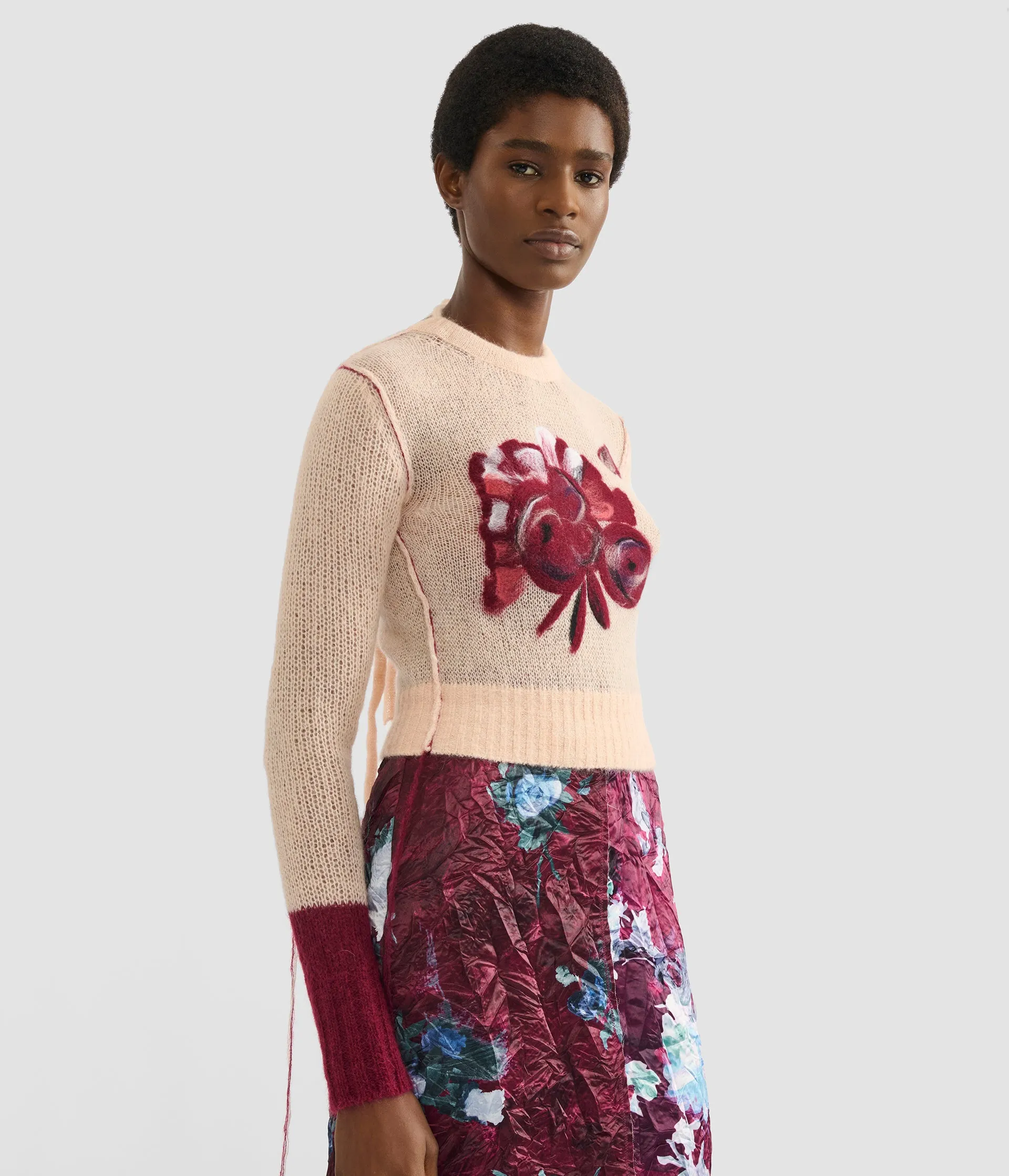 Floral Detail Open Stitch Cropped Jumper sold by ERDEM product image thumbnail 5