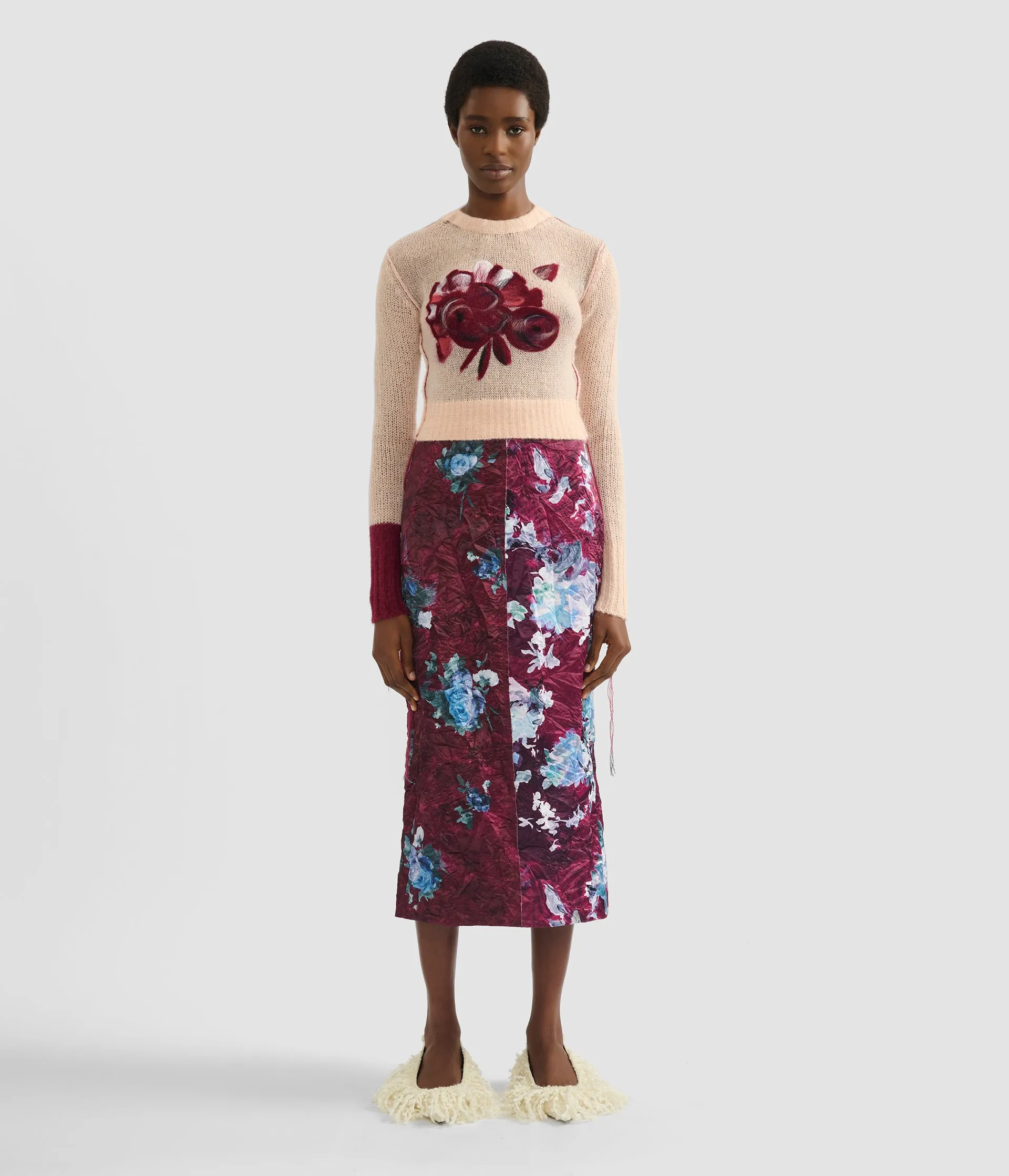 Floral Detail Open Stitch Cropped Jumper sold by ERDEM product image thumbnail 4