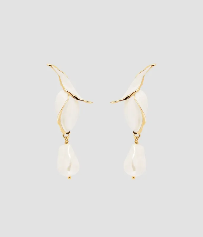 Flower Bud Earring With Pearls sold by ERDEM